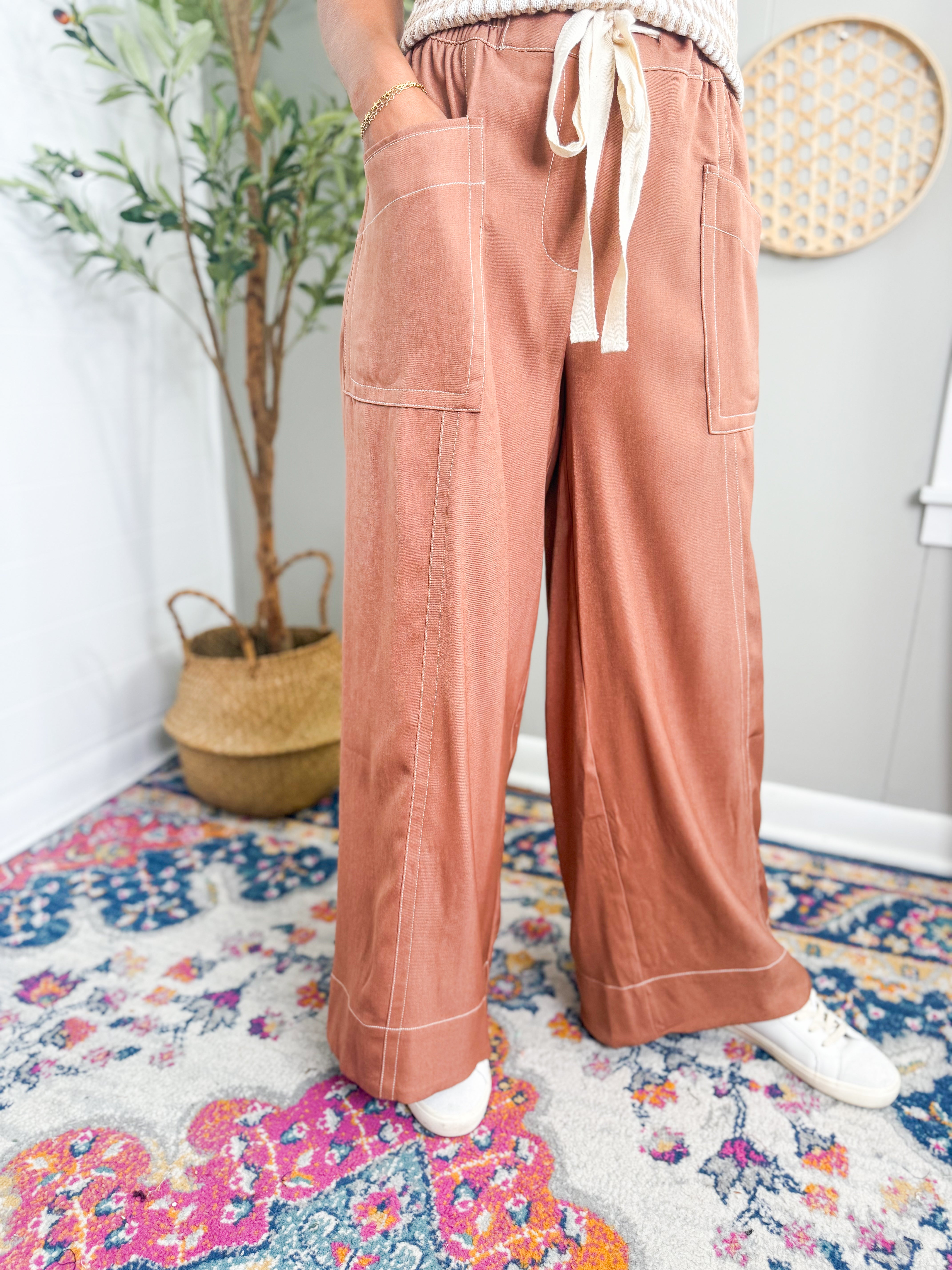 Camel Wide Leg Pants