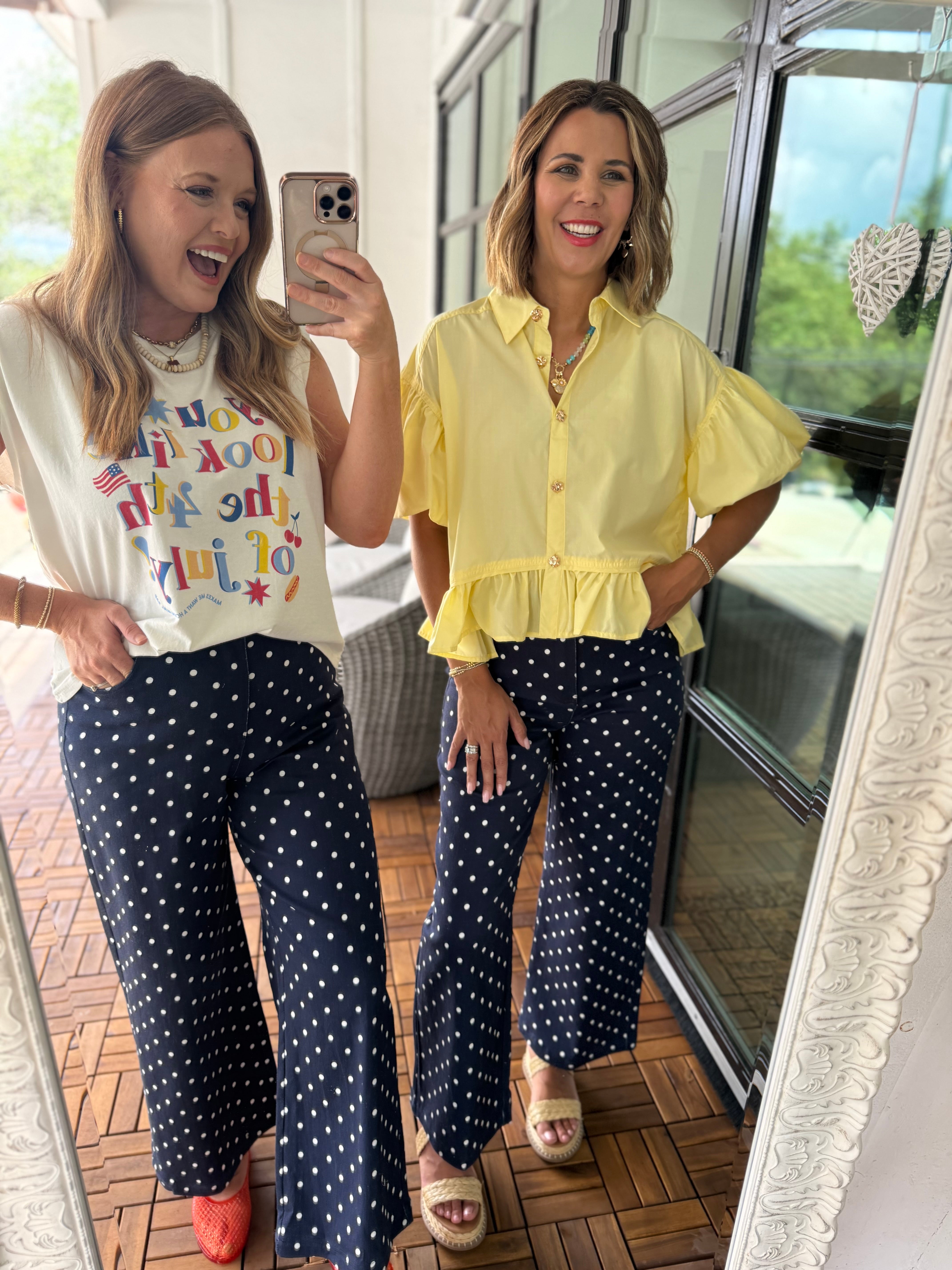 Yellow Ruffle Hem Top