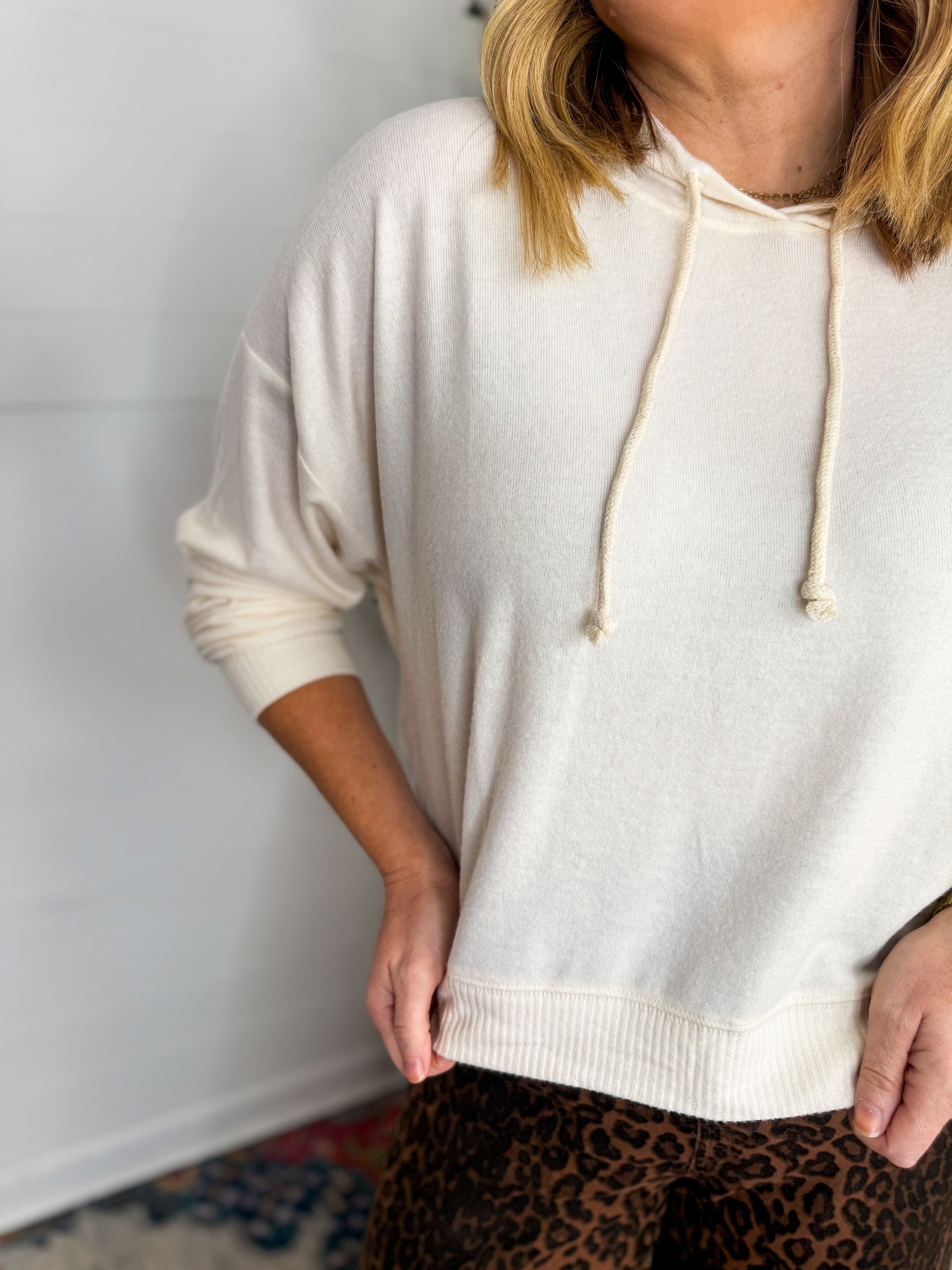 Drop Shoulder Brushed Fleece Hoodie