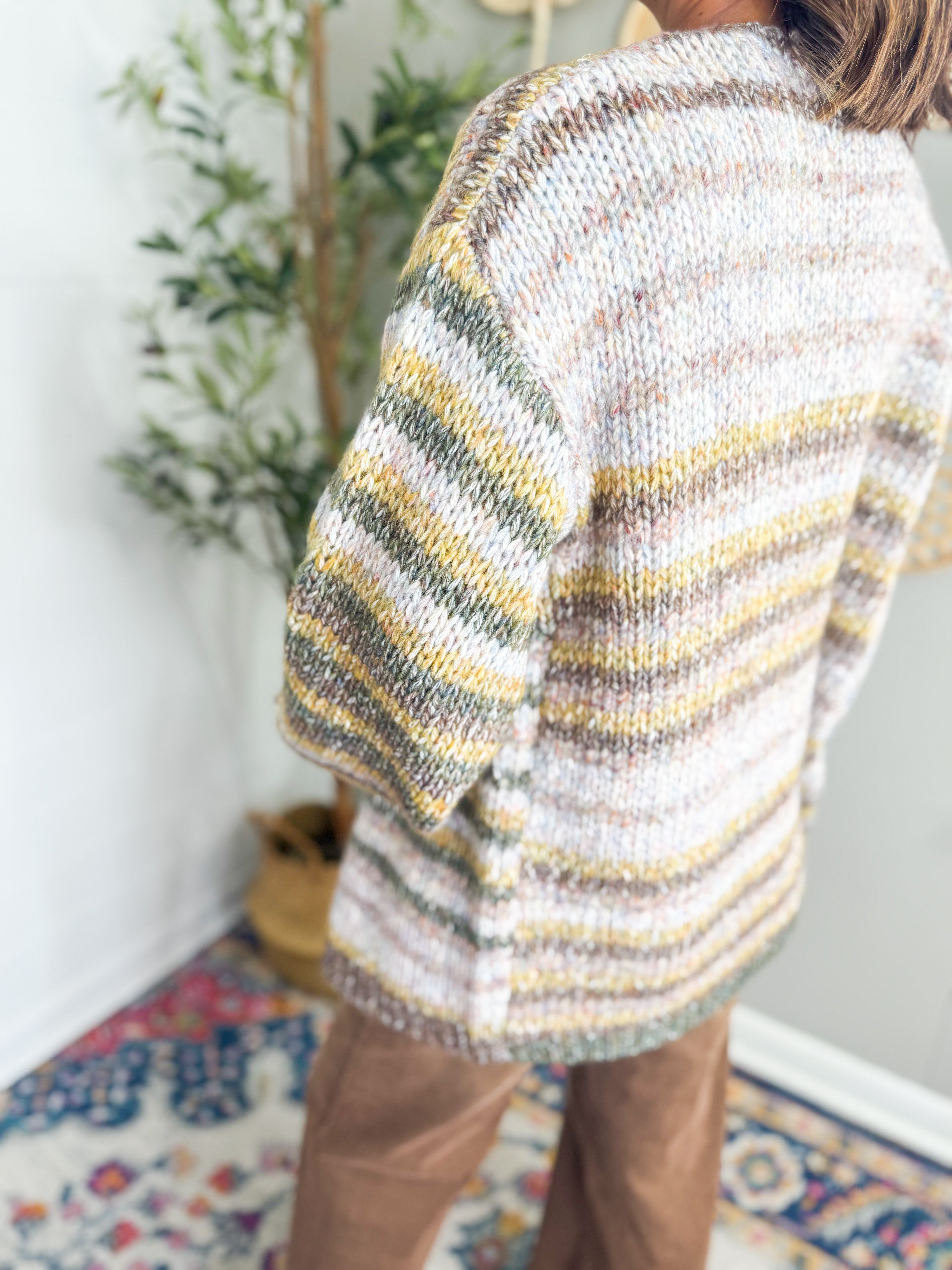 Multi Stripe Oversized Cardigan