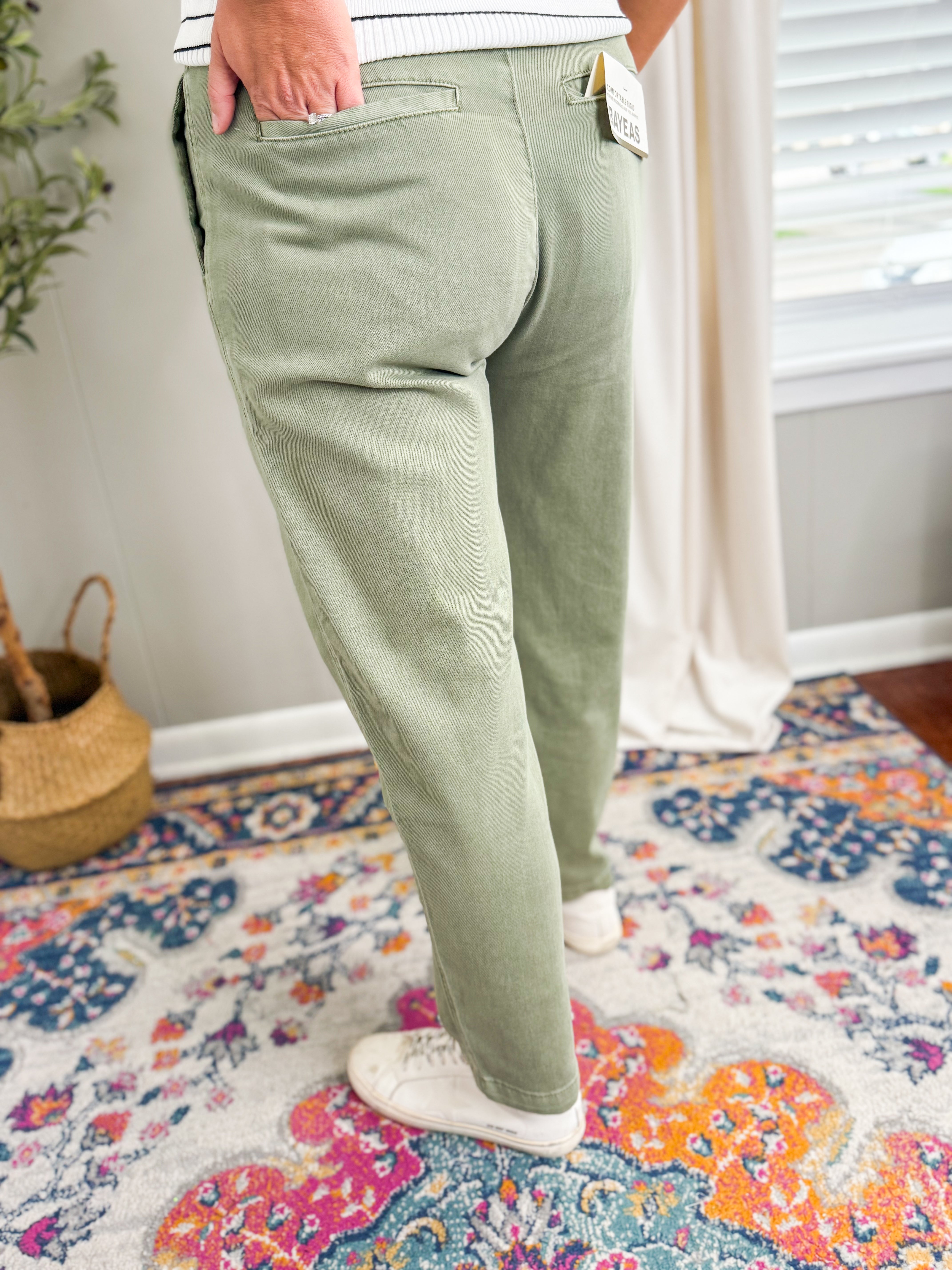 Bayeas Super High Rise Mom Pants - Sage