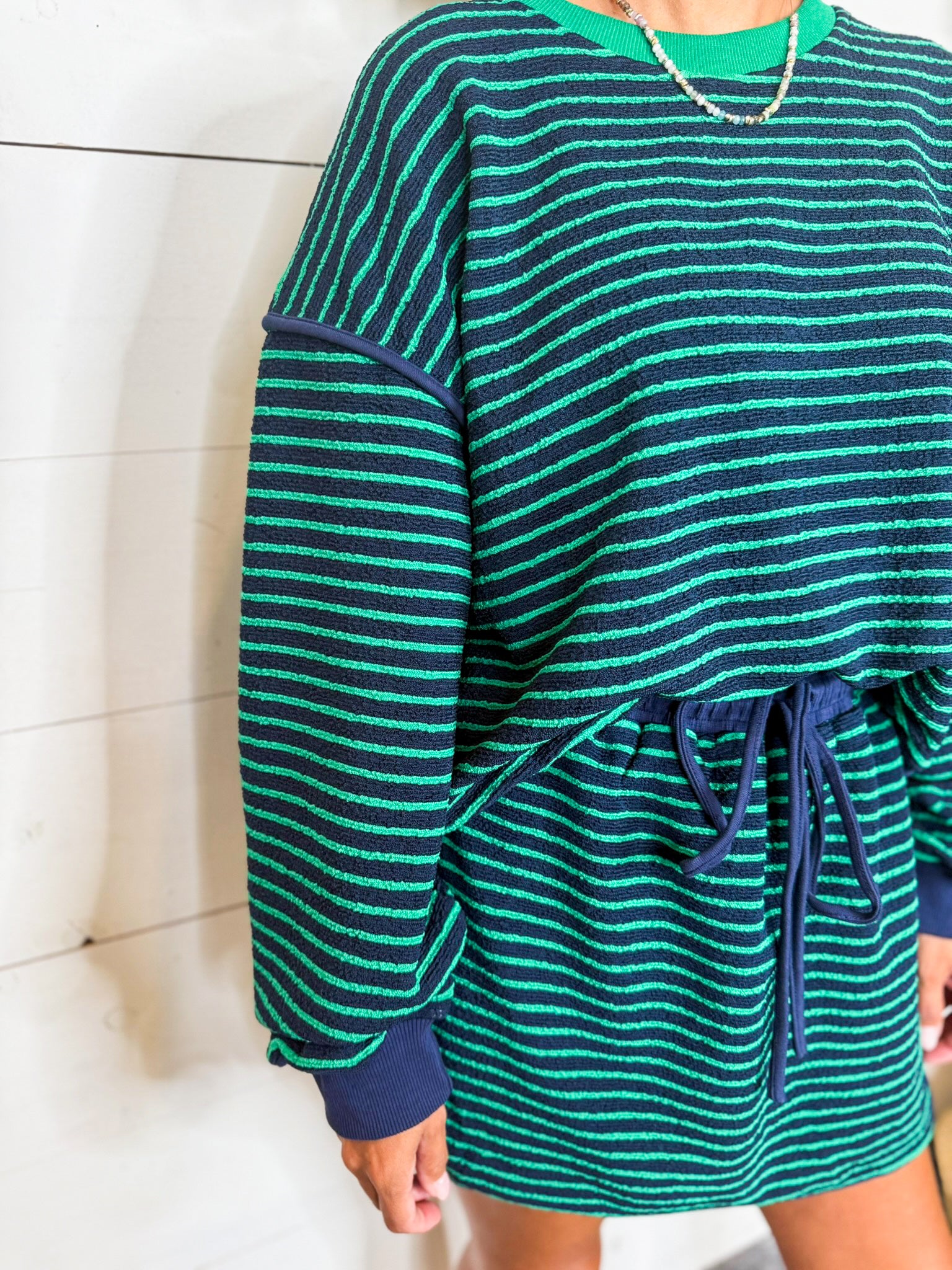 Striped Long Sleeve Knit Top
