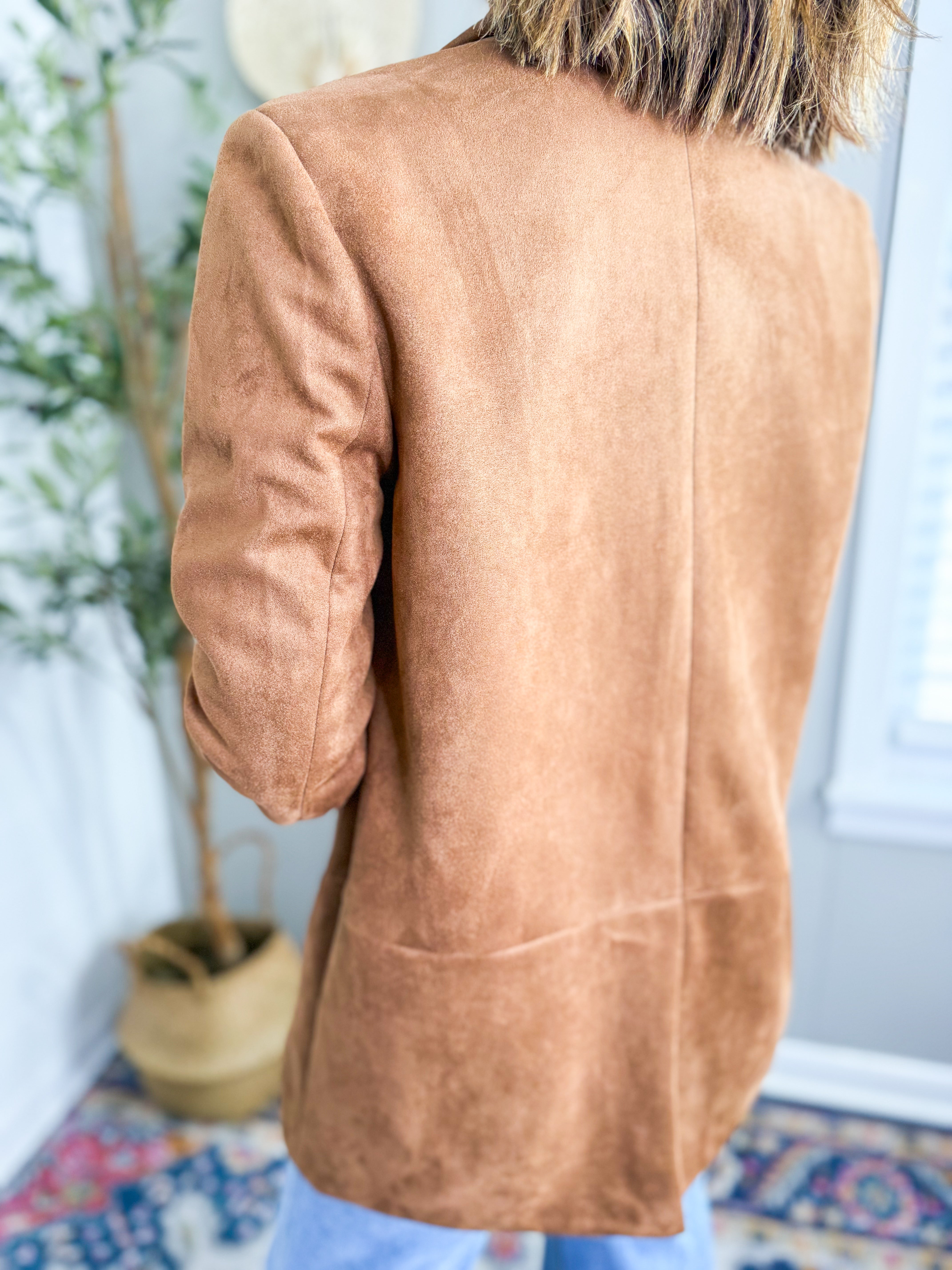Faux Suede Relaxed Fit Blazer