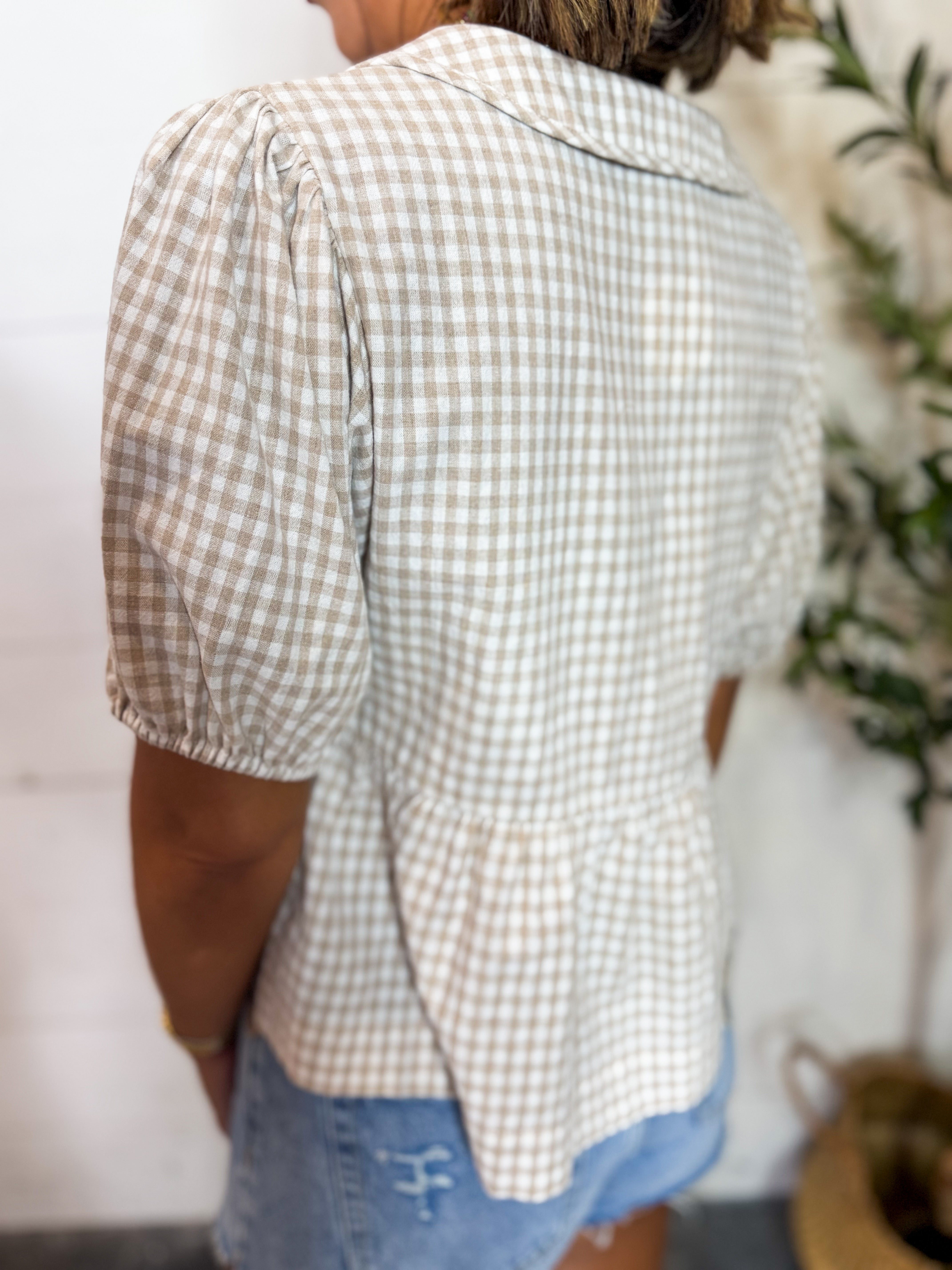 Gingham Collared Blouse