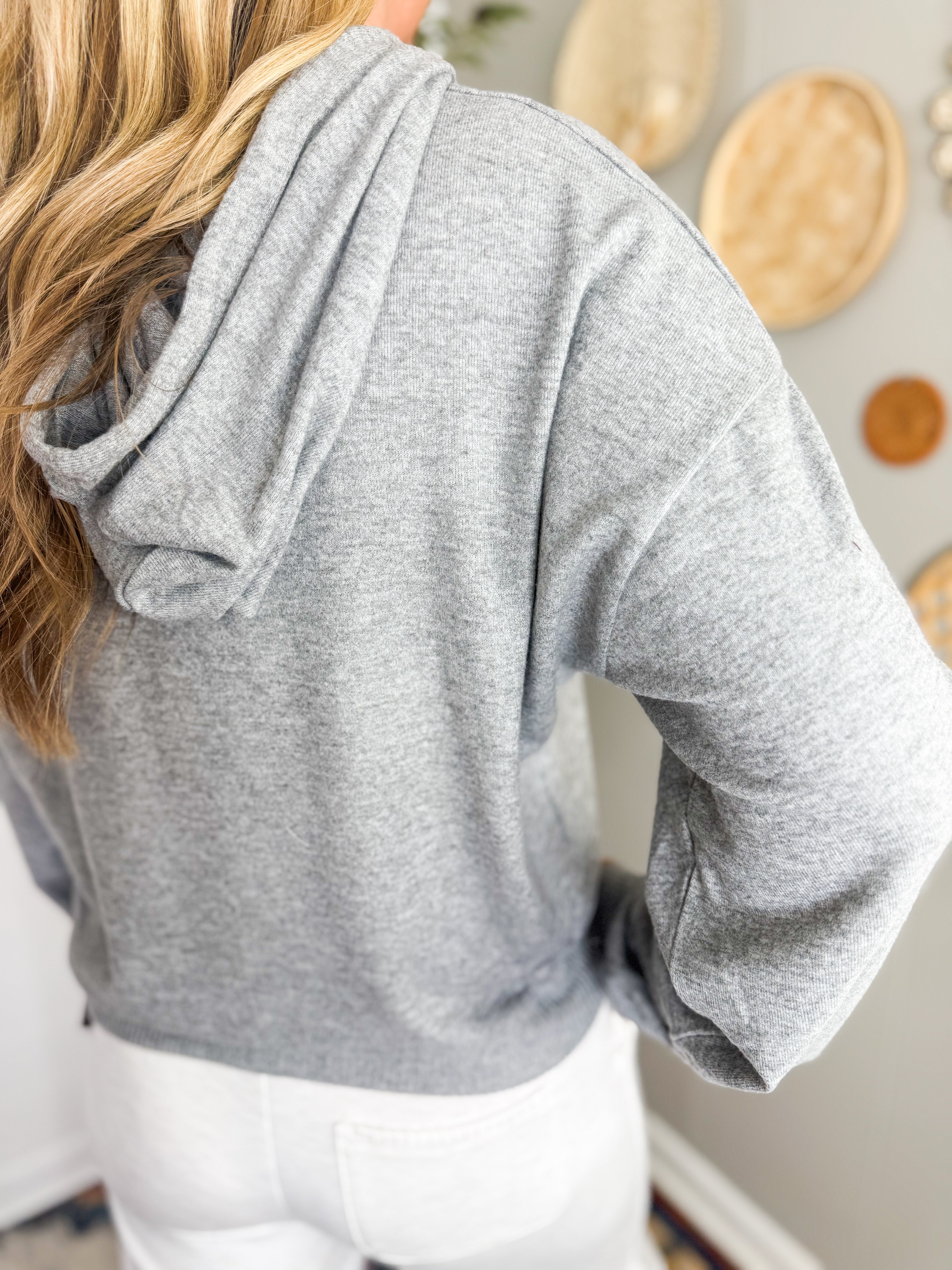 Drop Shoulder Brushed Fleece Hoodie