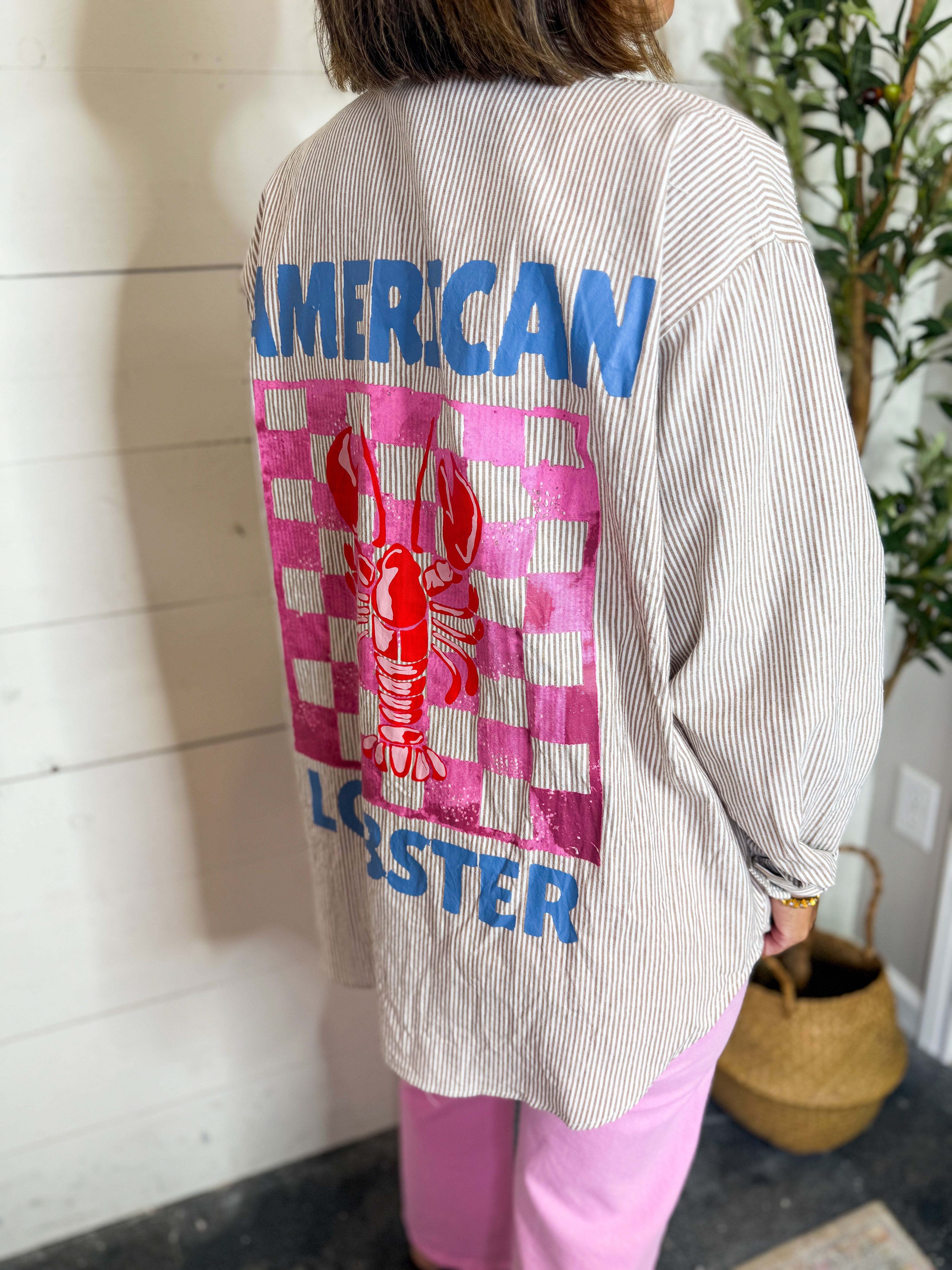 American Lobster Pinstriped Button Down