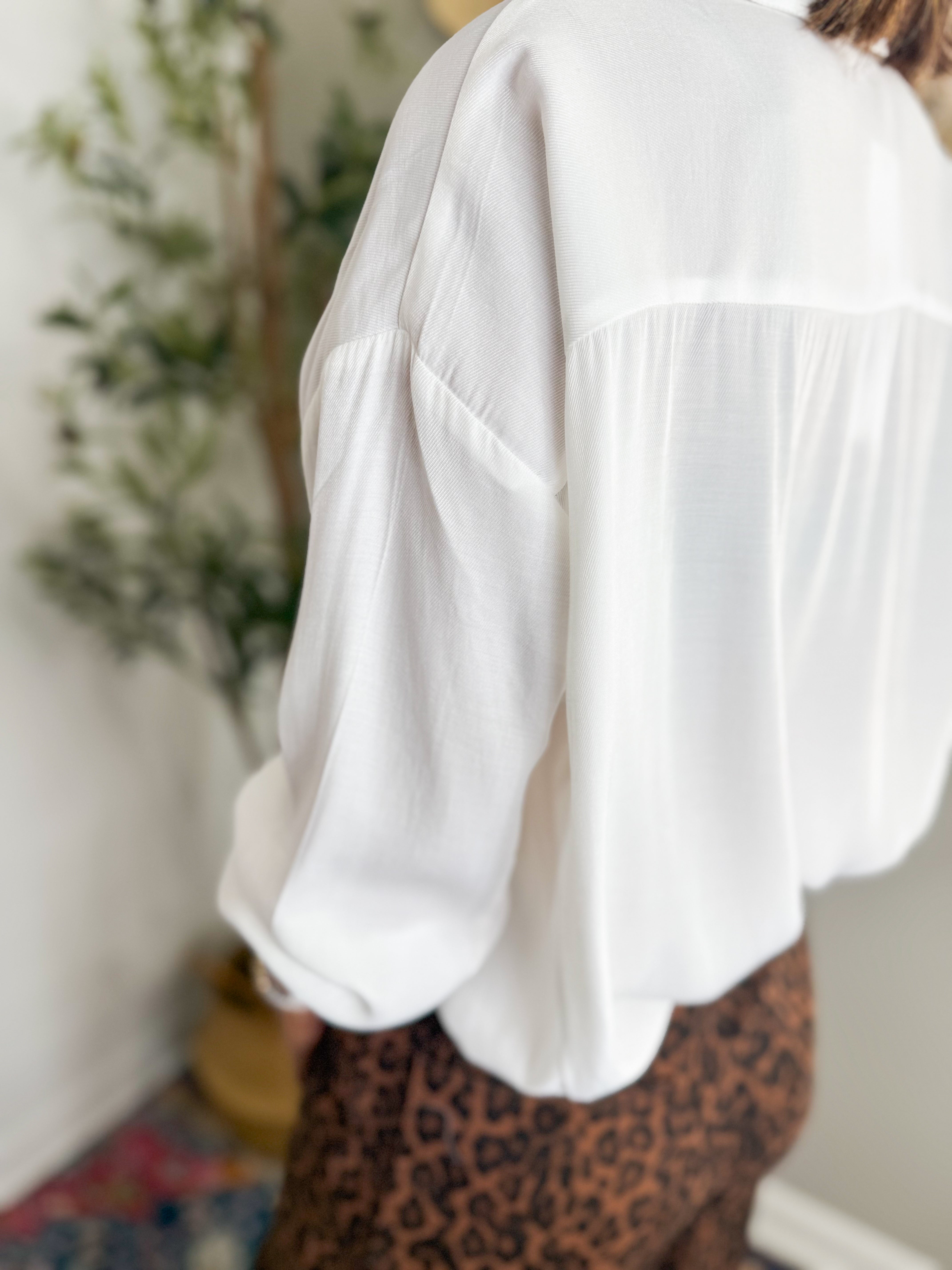White Oversized Button Down Shirt