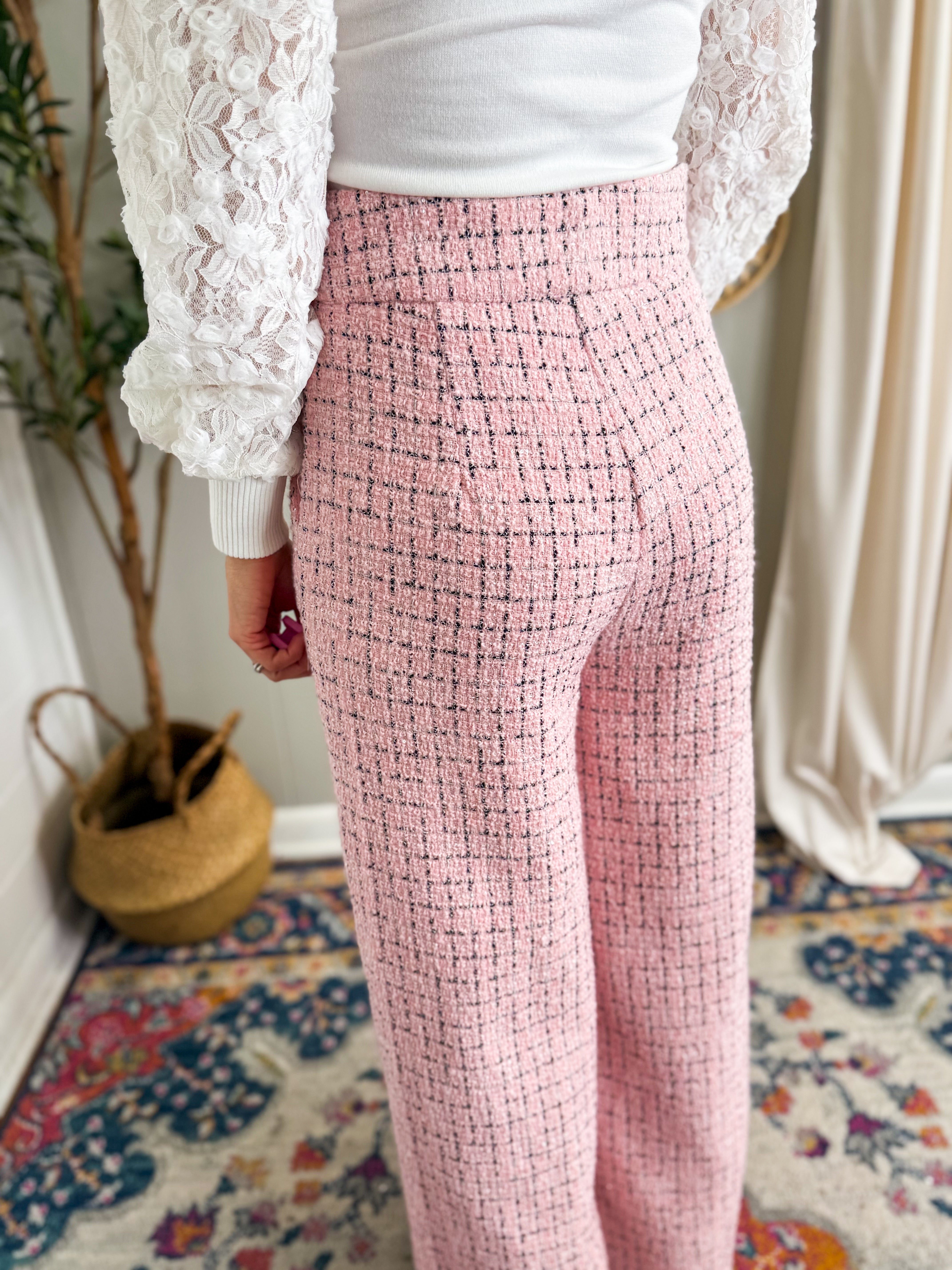 Pink Tweed Pant