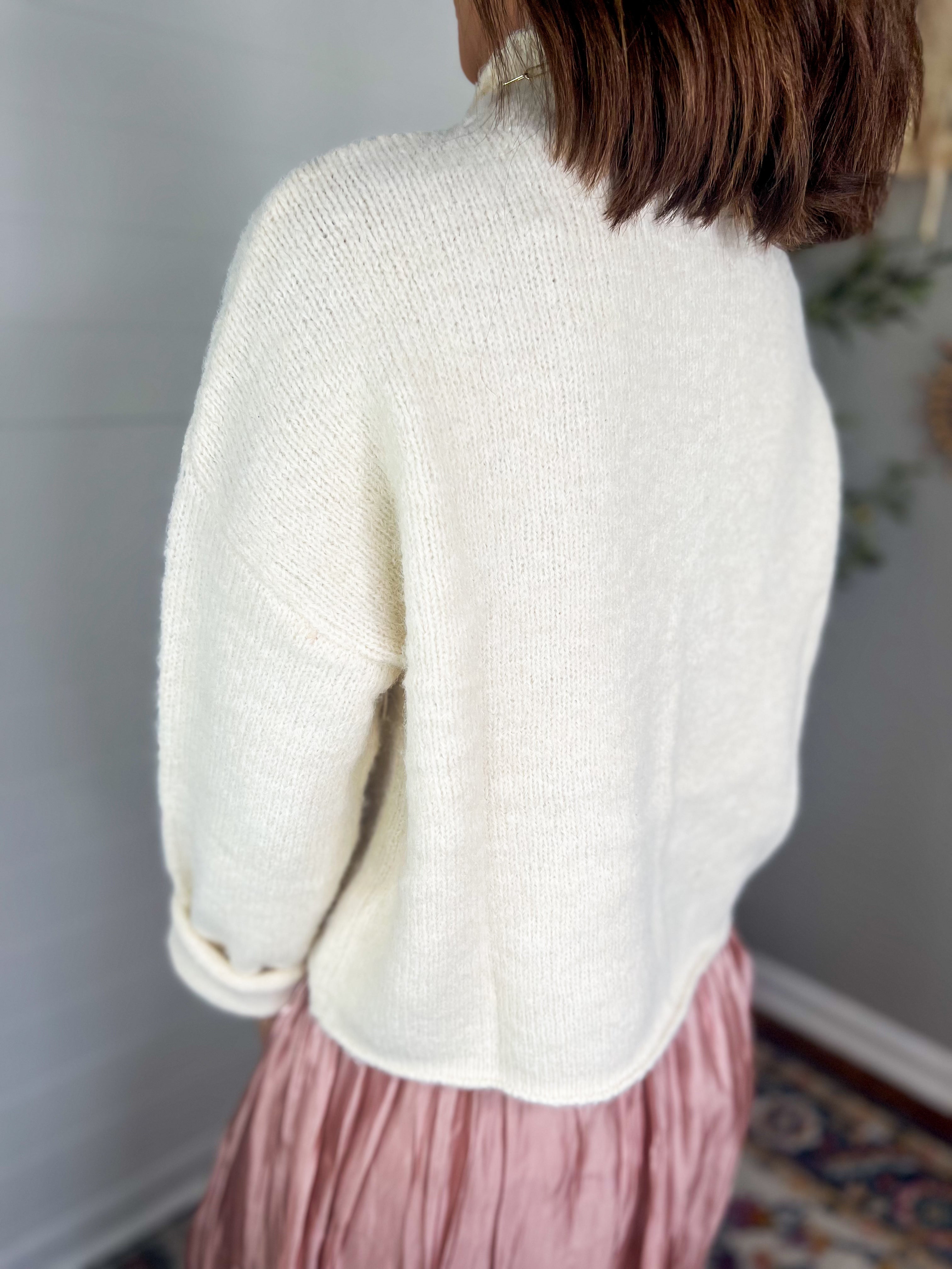 Turtle Neck Long Sleeve Knit Sweater