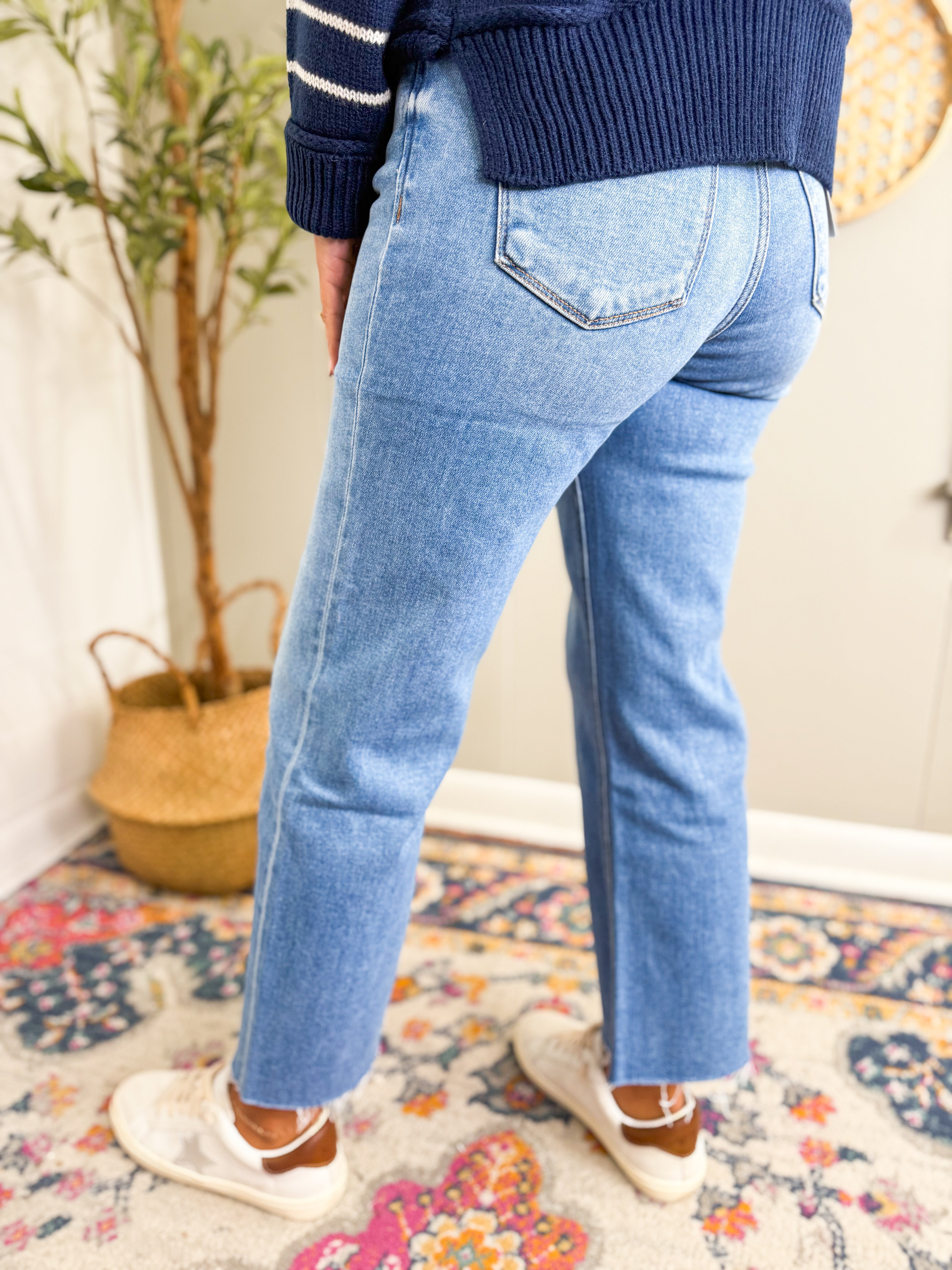 Flying Monkey High Rise Crop Slim Wide Leg