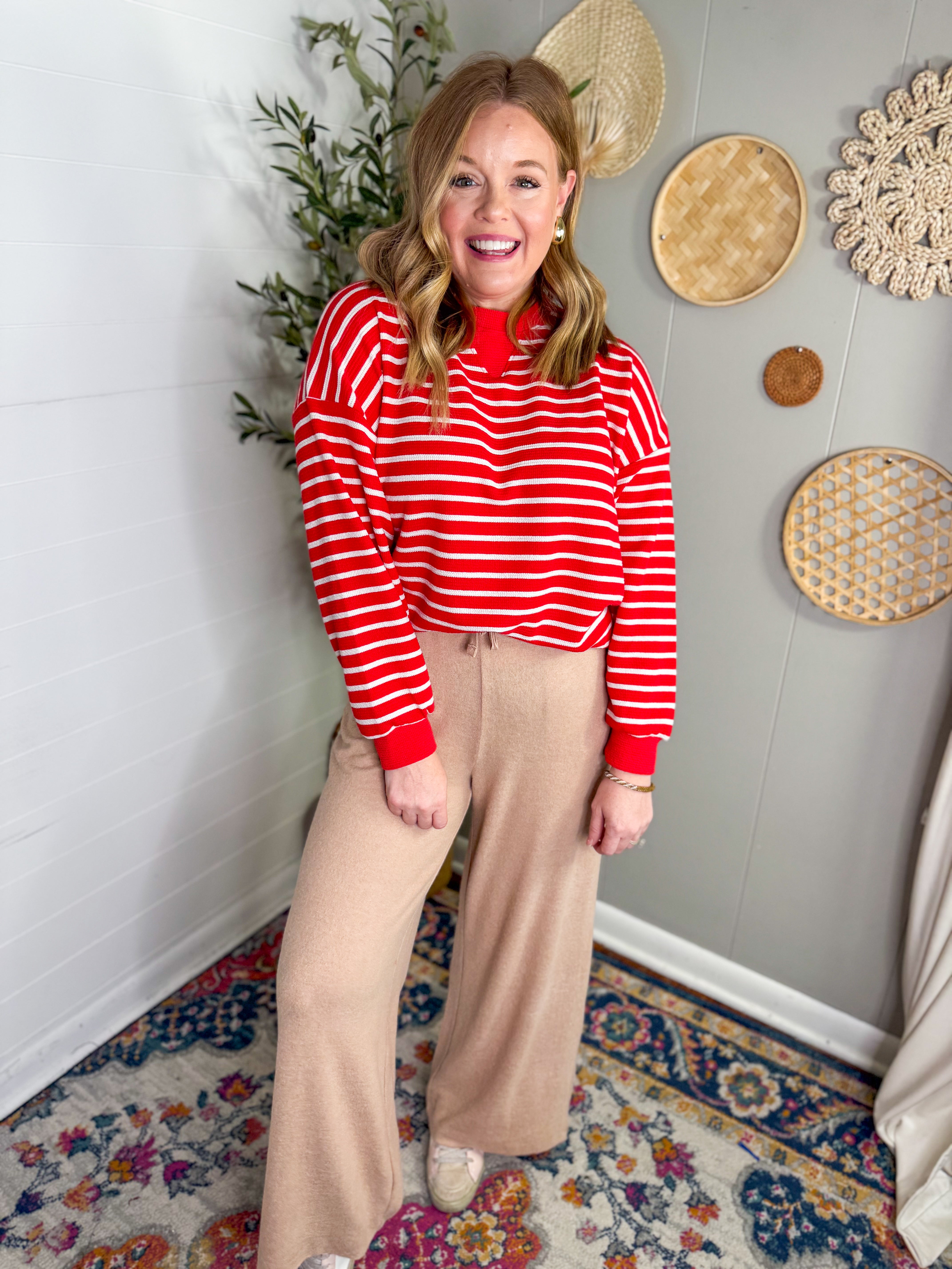 Red Striped Sweatshirt