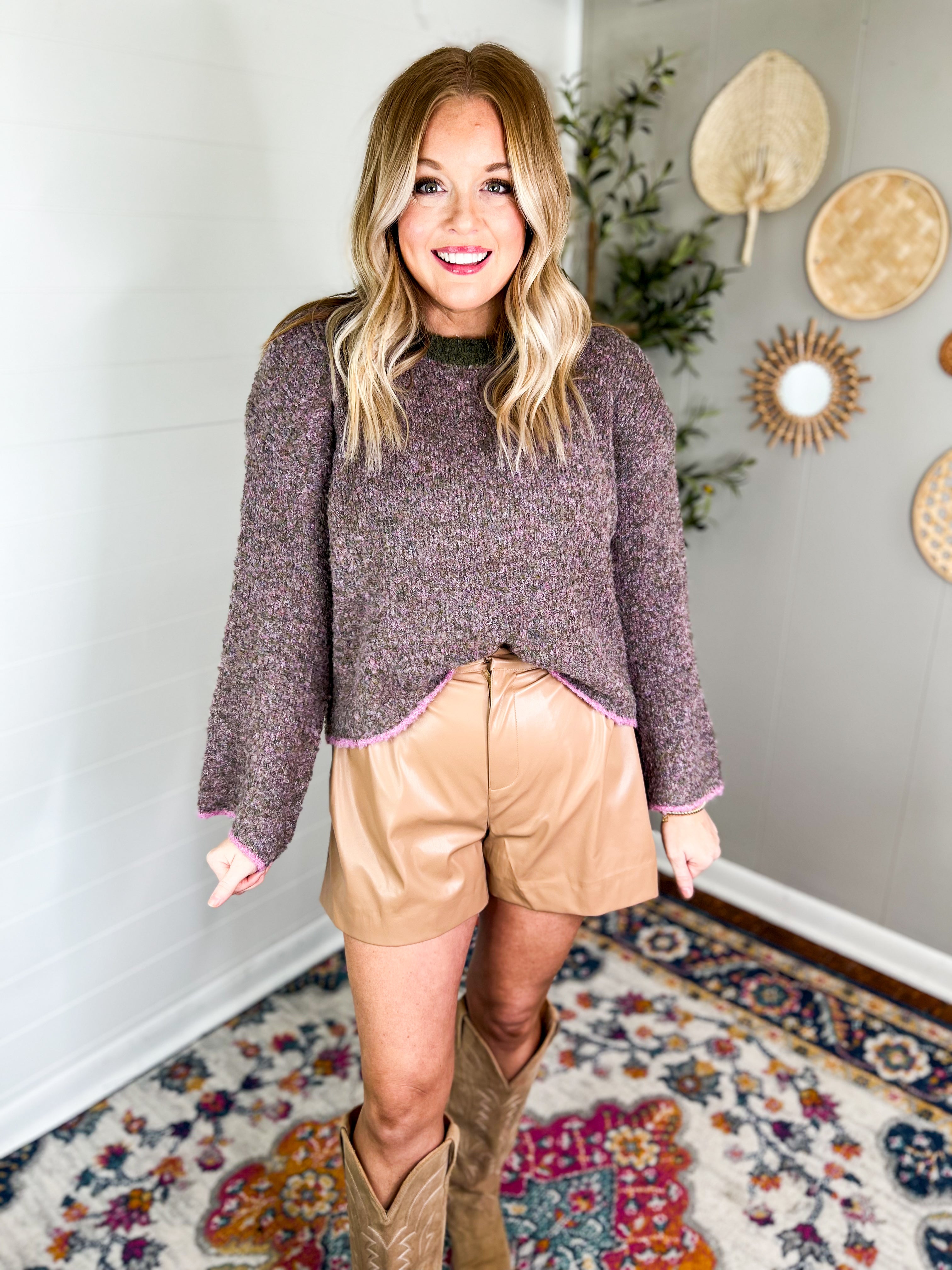 Textured Boxy Sweater