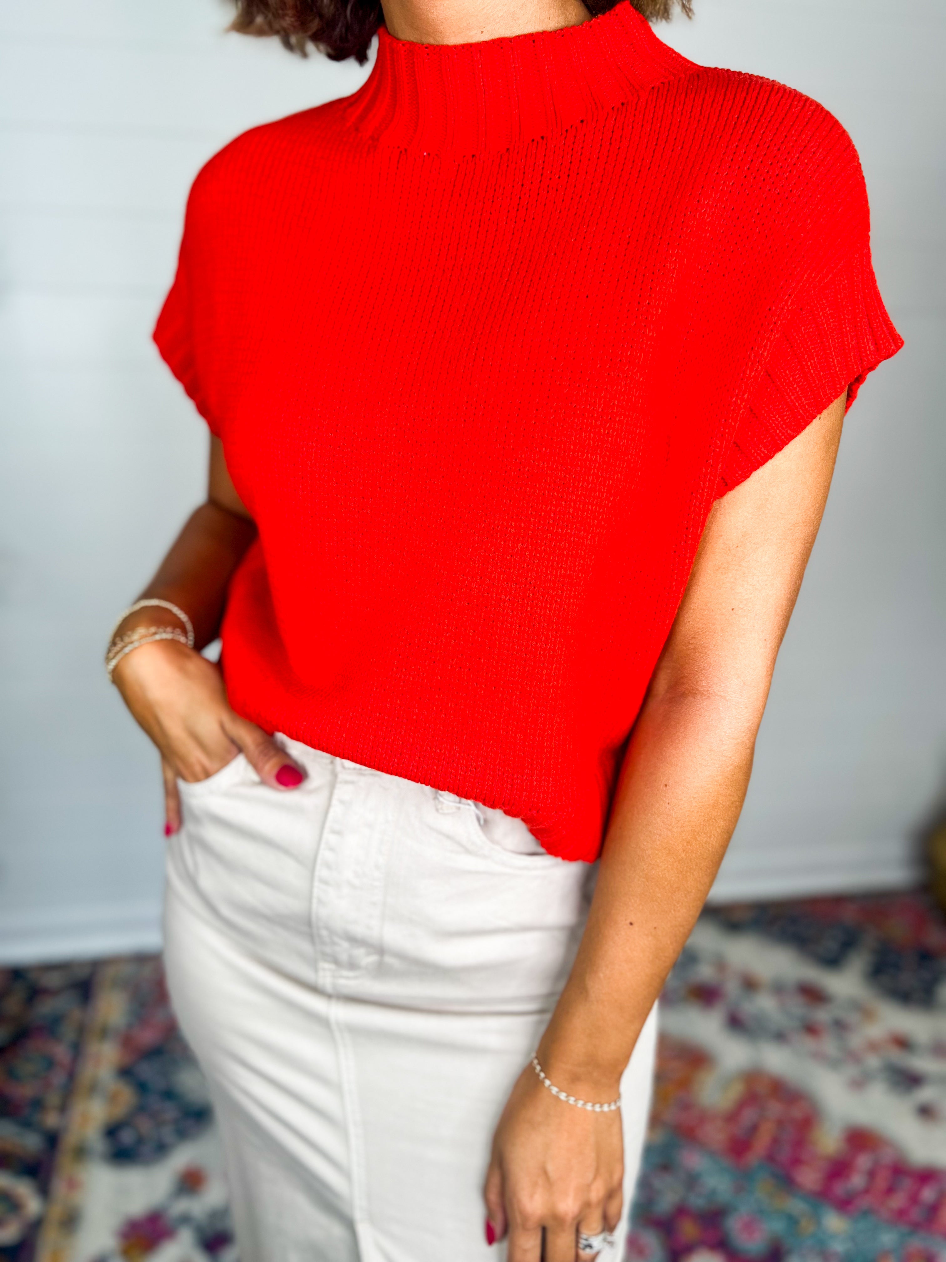 Cherry Tomato Cropped Sweater