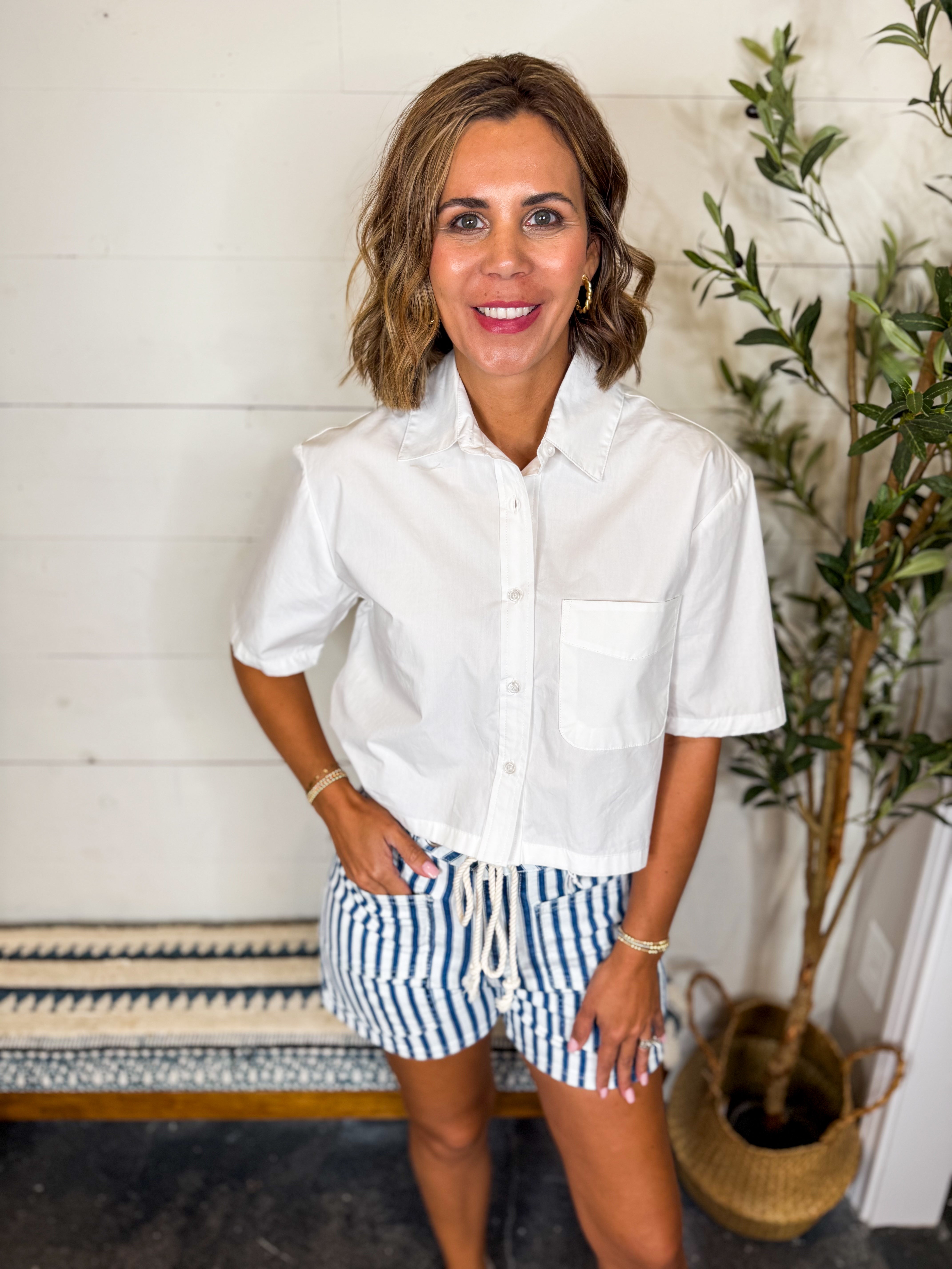 Bayeas Striped High Rise Shorts