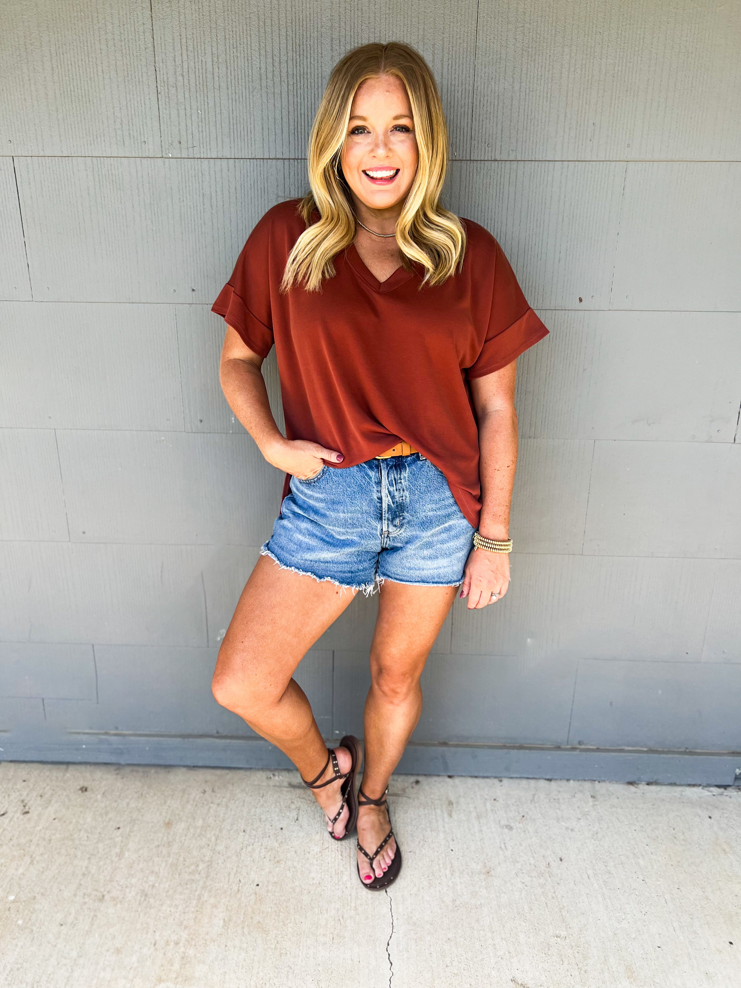 V-Neck Short Sleeve Top