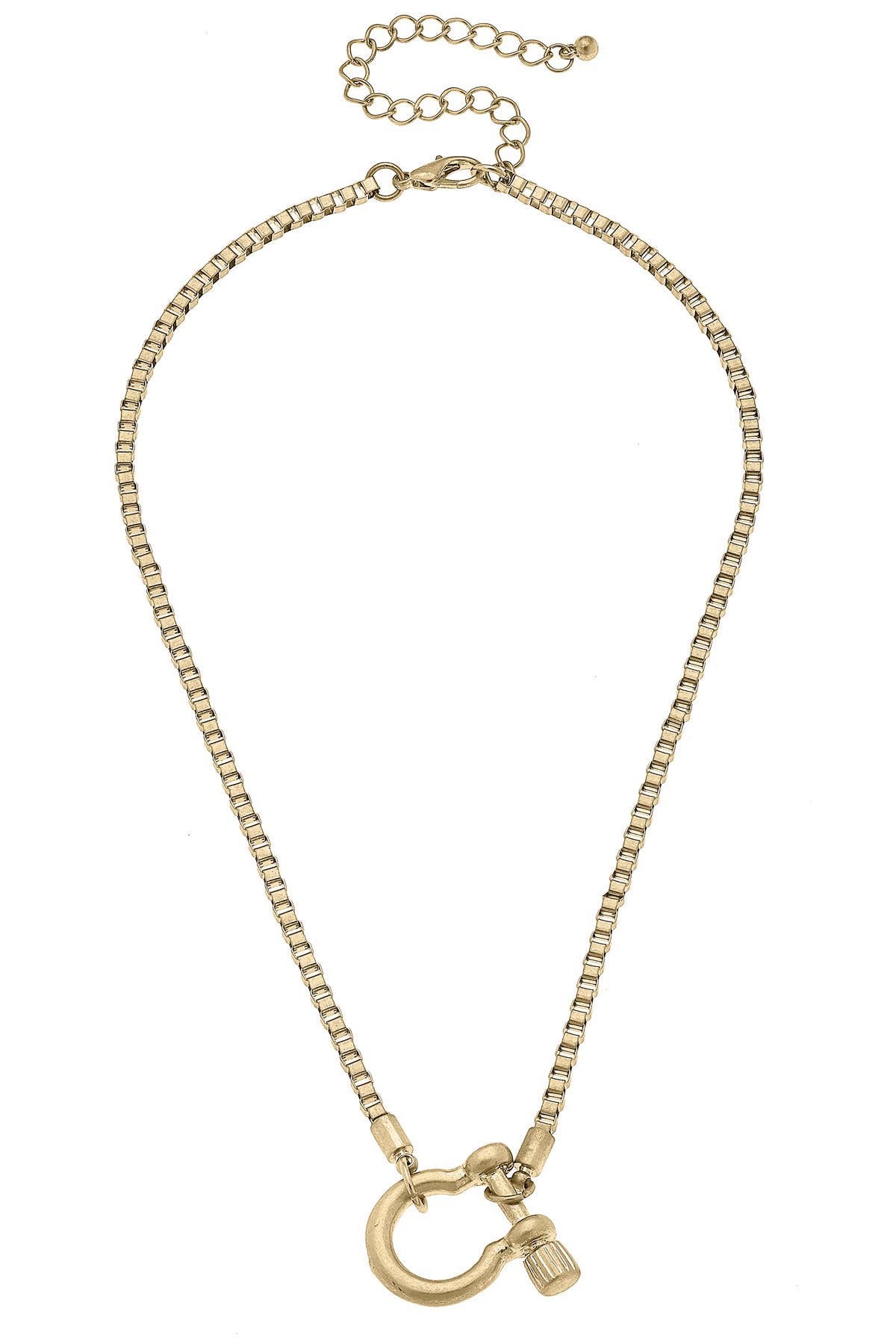 Hayden Box Chain Necklace in Shiny Gold