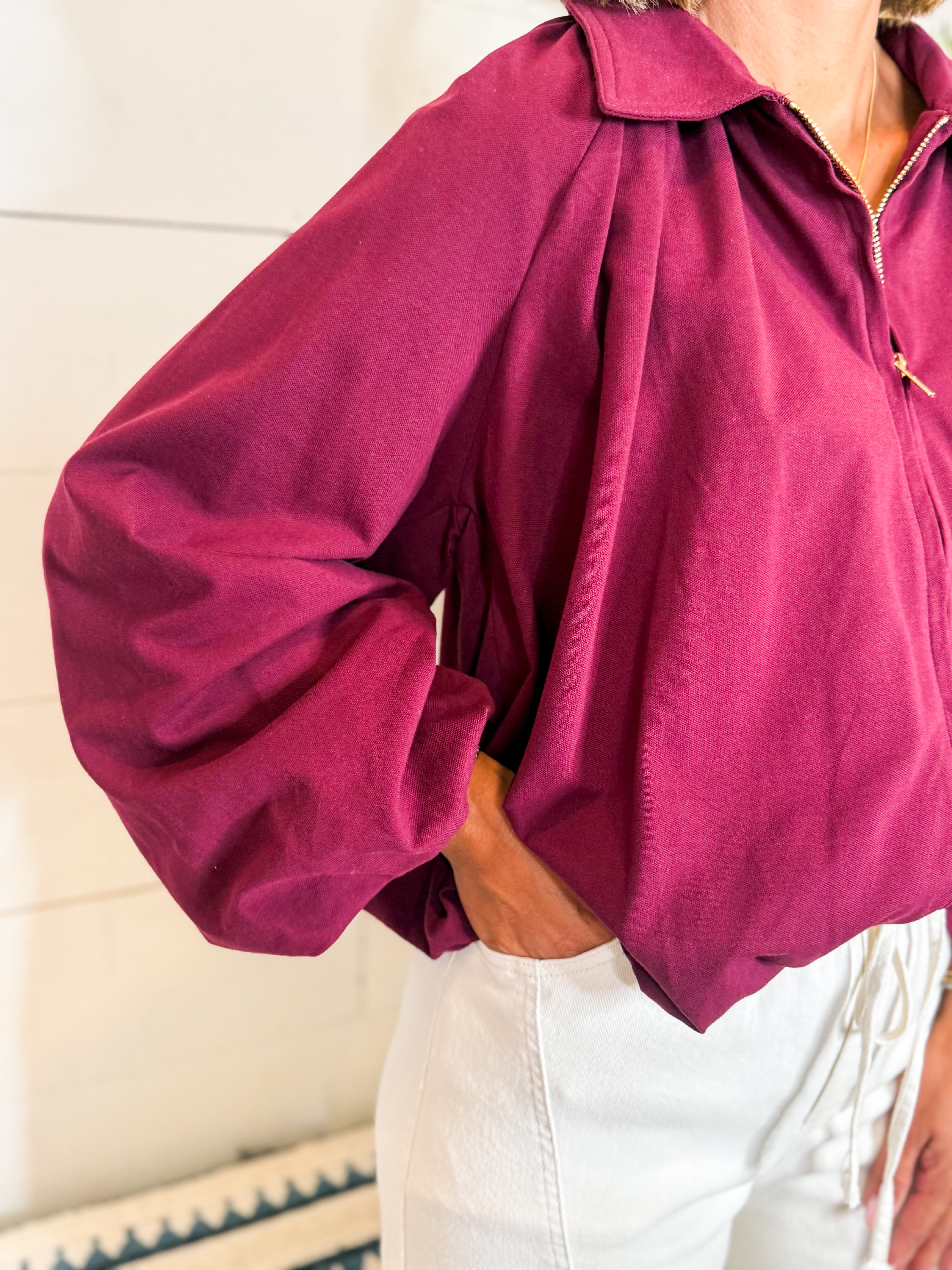 Maroon Zip Up Jacket