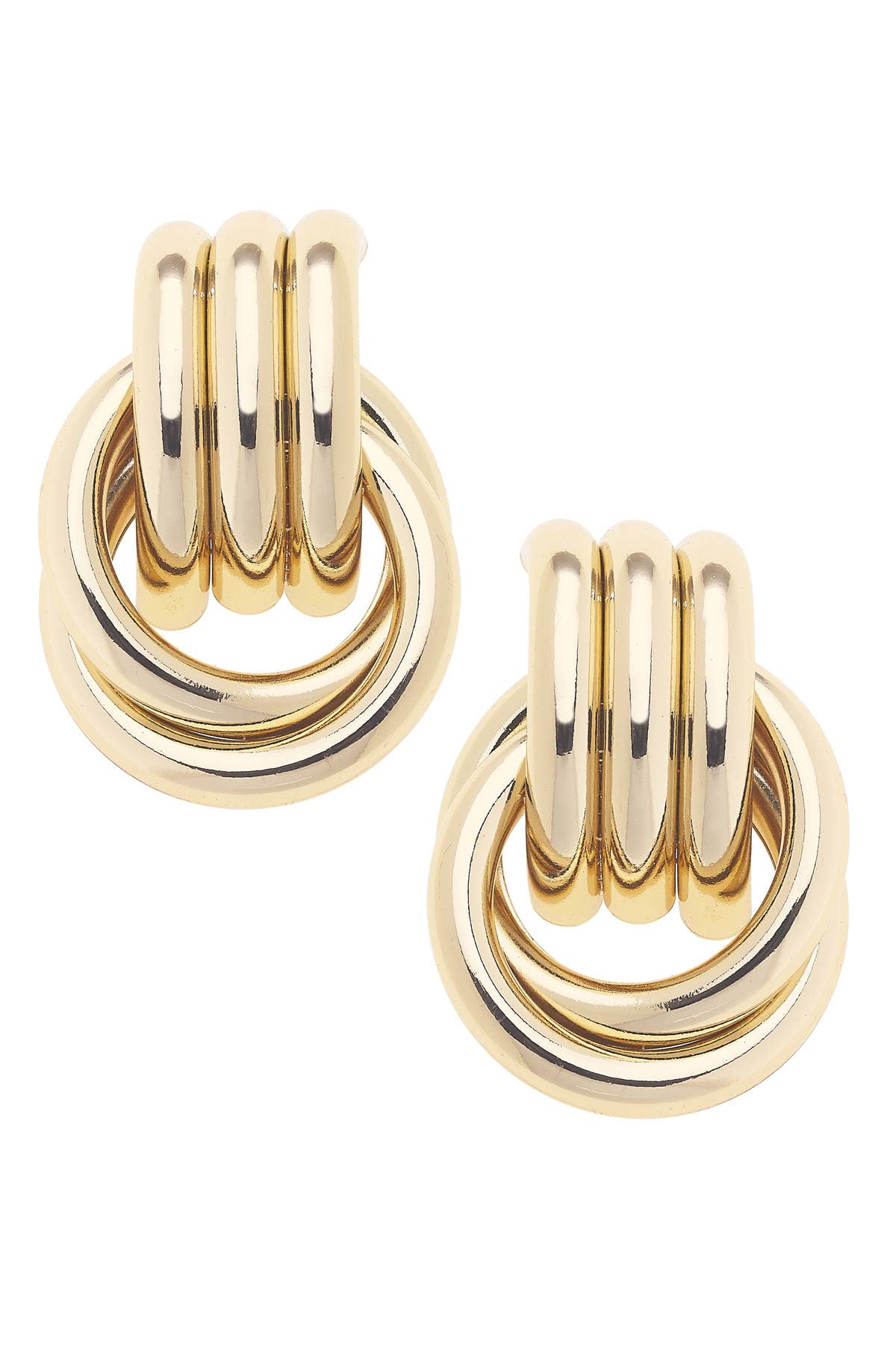 Canvas Style - Goldie Vintage Knot Earrings in Shiny Gold