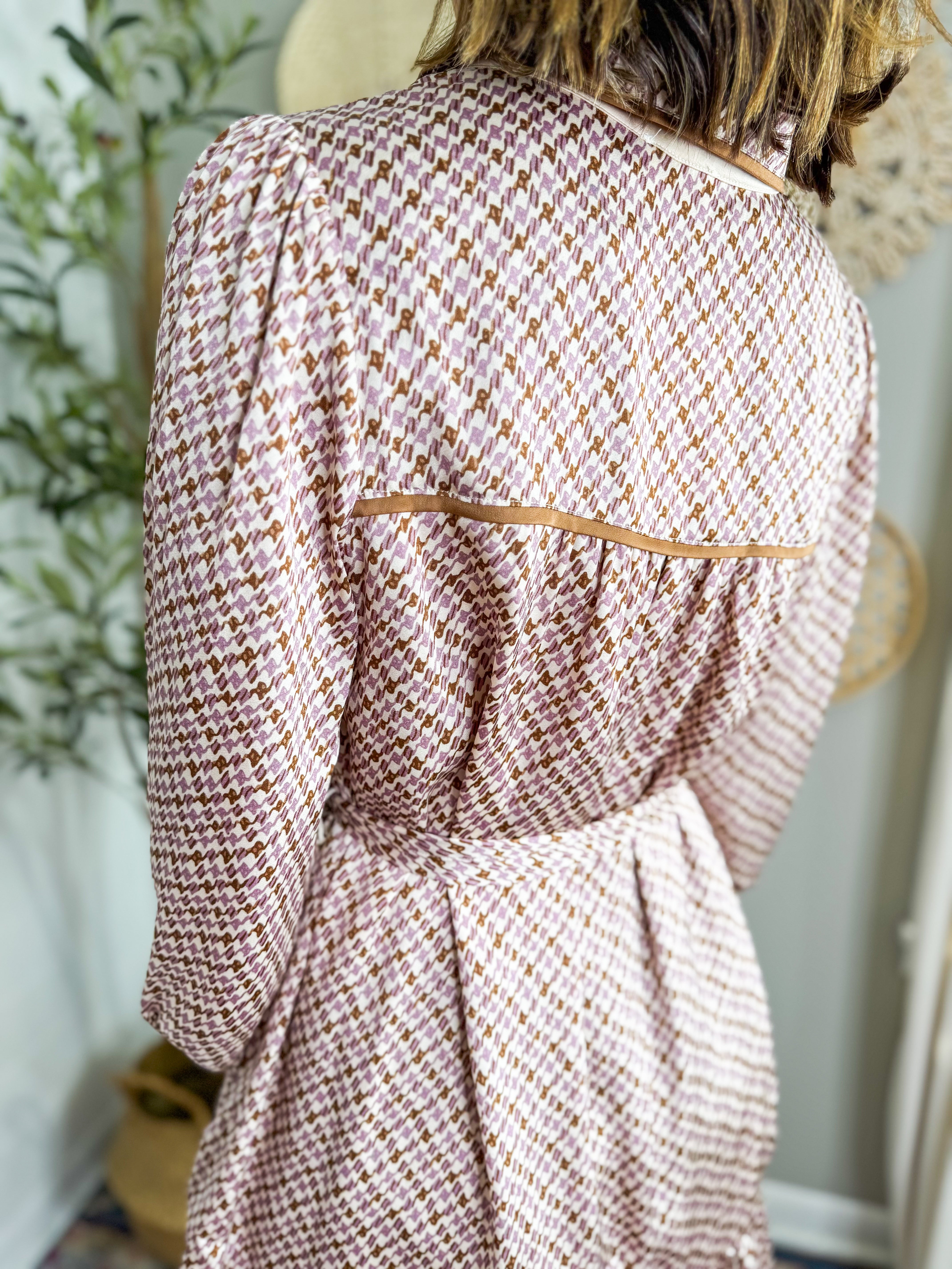 Geo Print Satin Dress