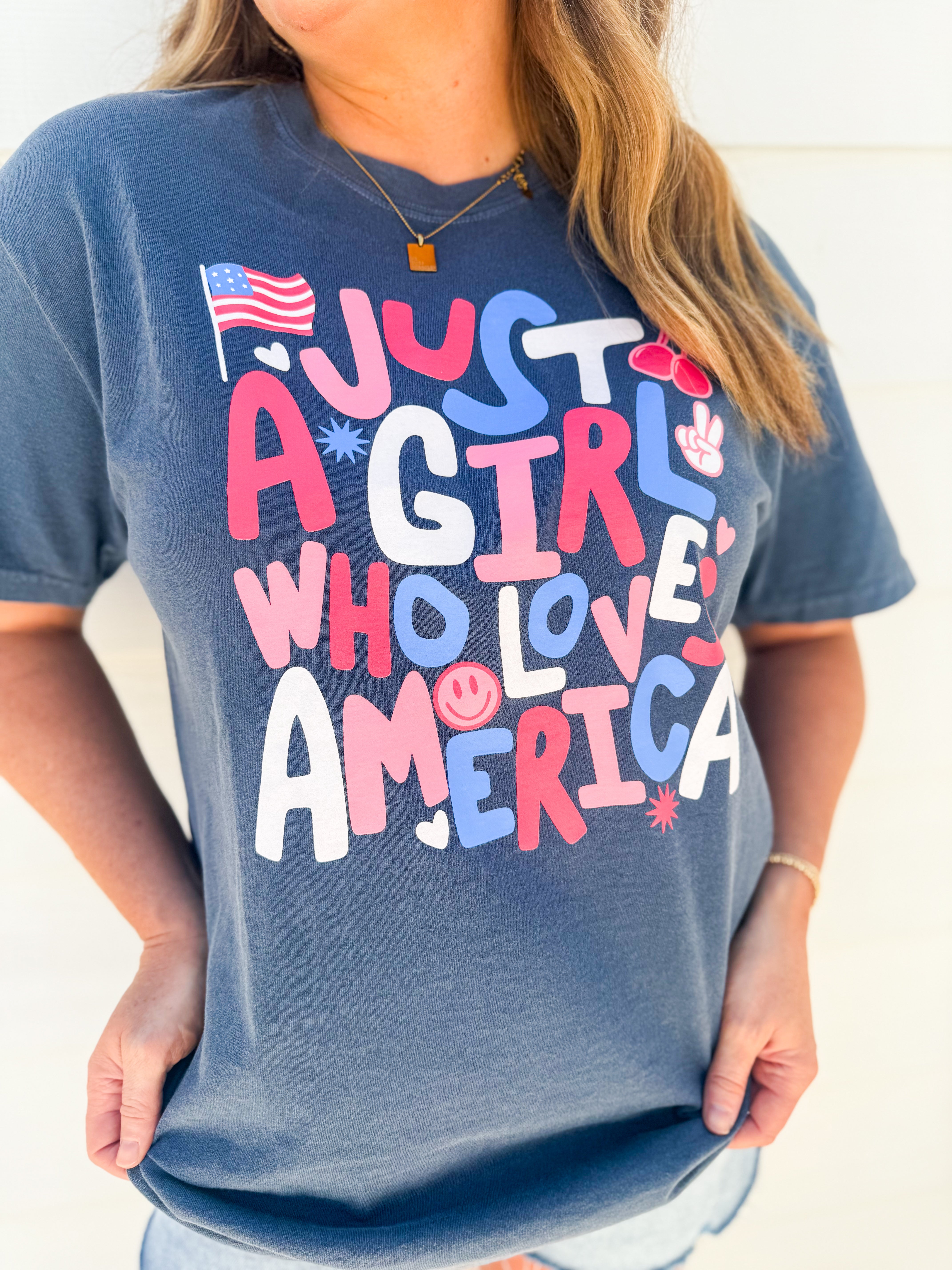 Just A Girl Who Loves America Tee