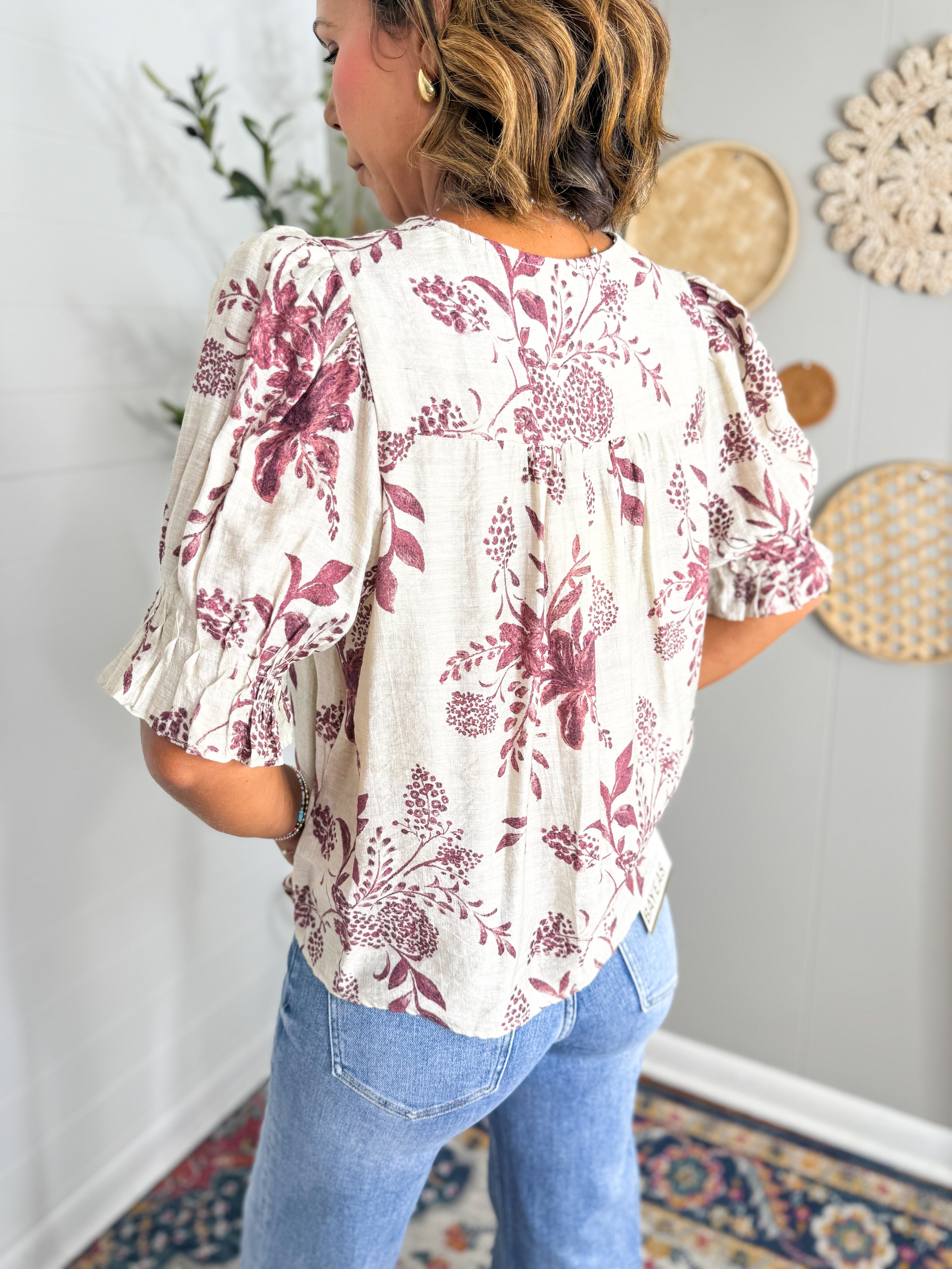 Flirty Floral Print Blouse