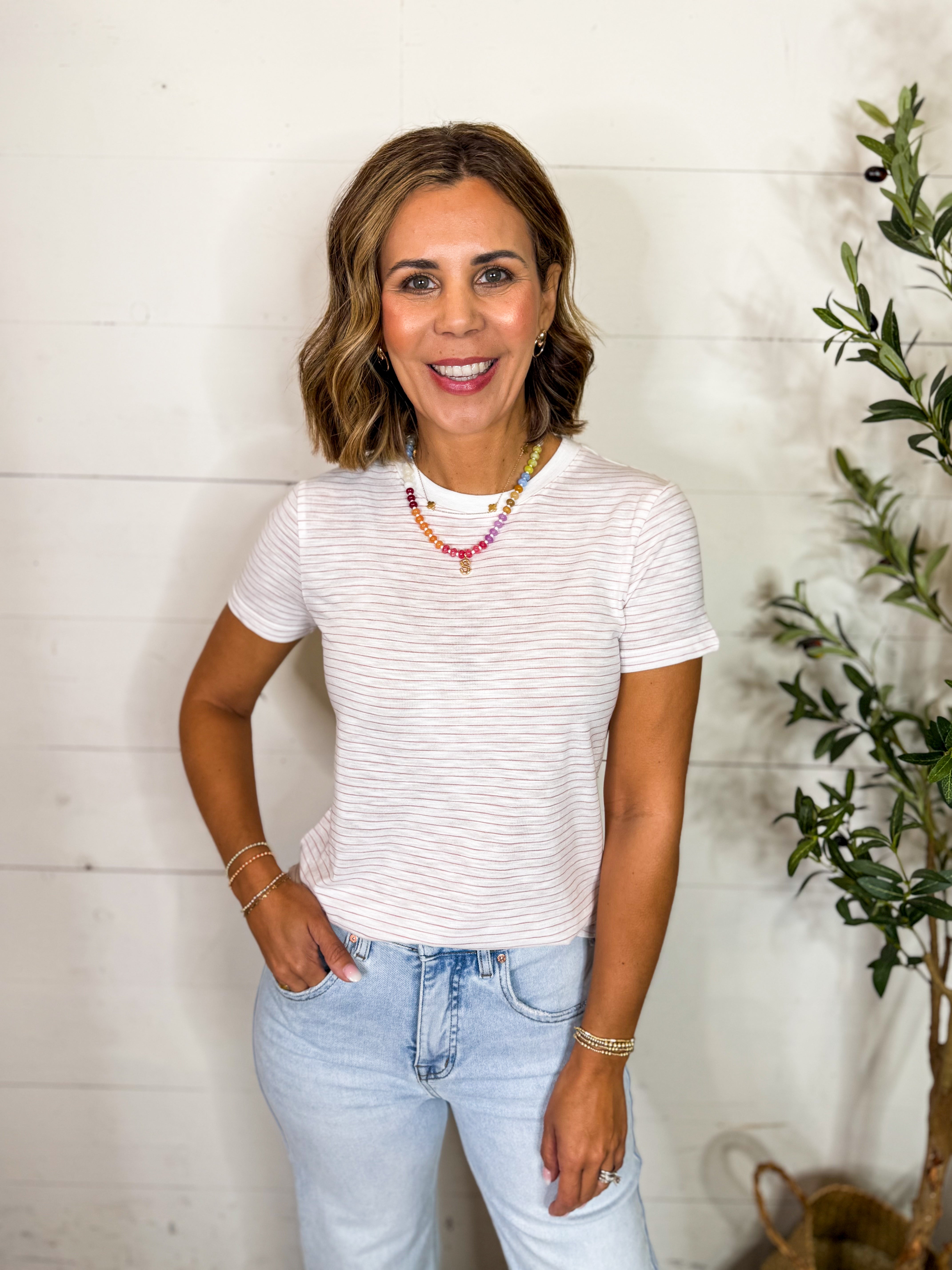 Thread & Supply Sarah Tee - Ivory Rose