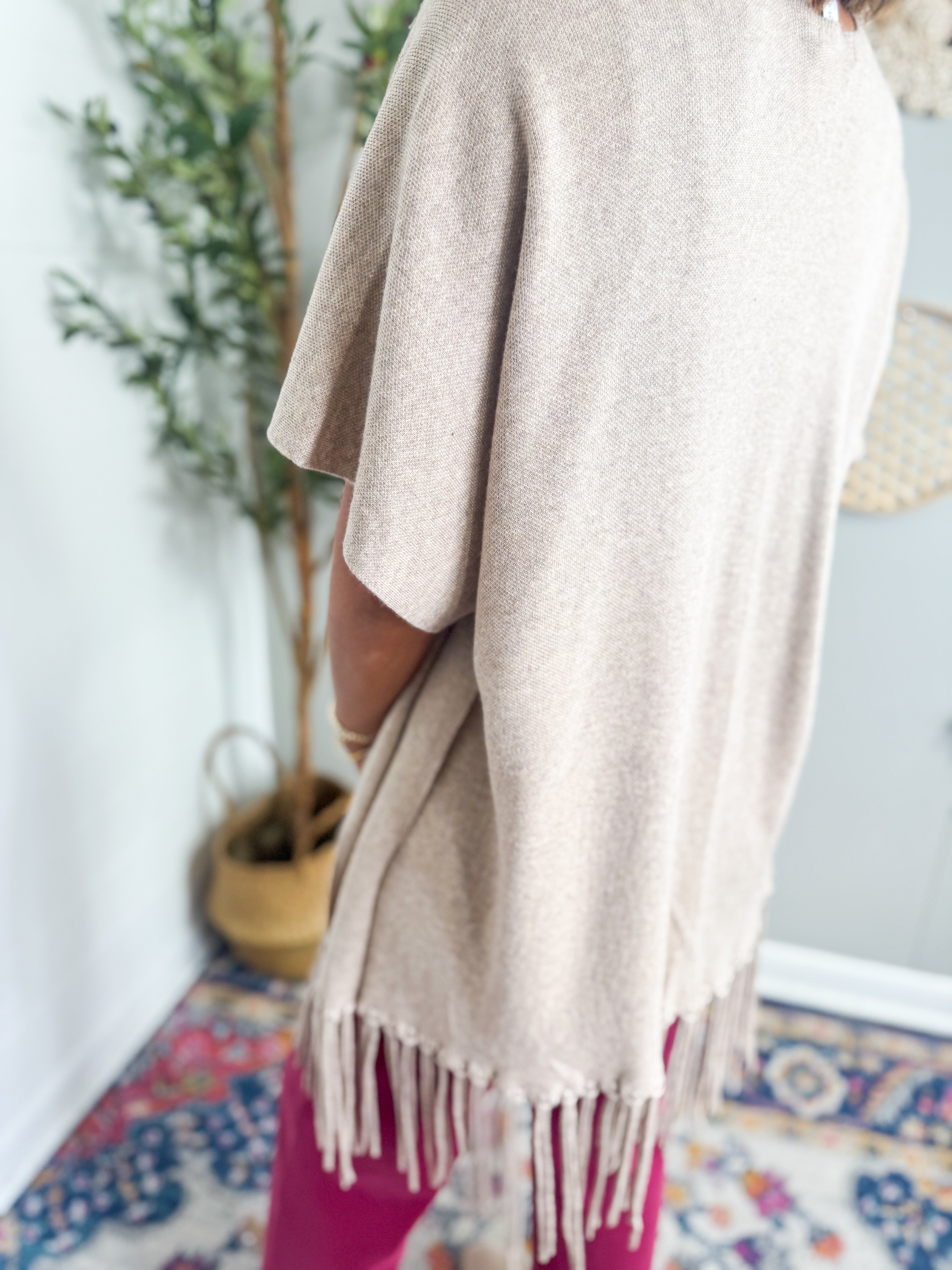 Fringe Trimmed Poncho