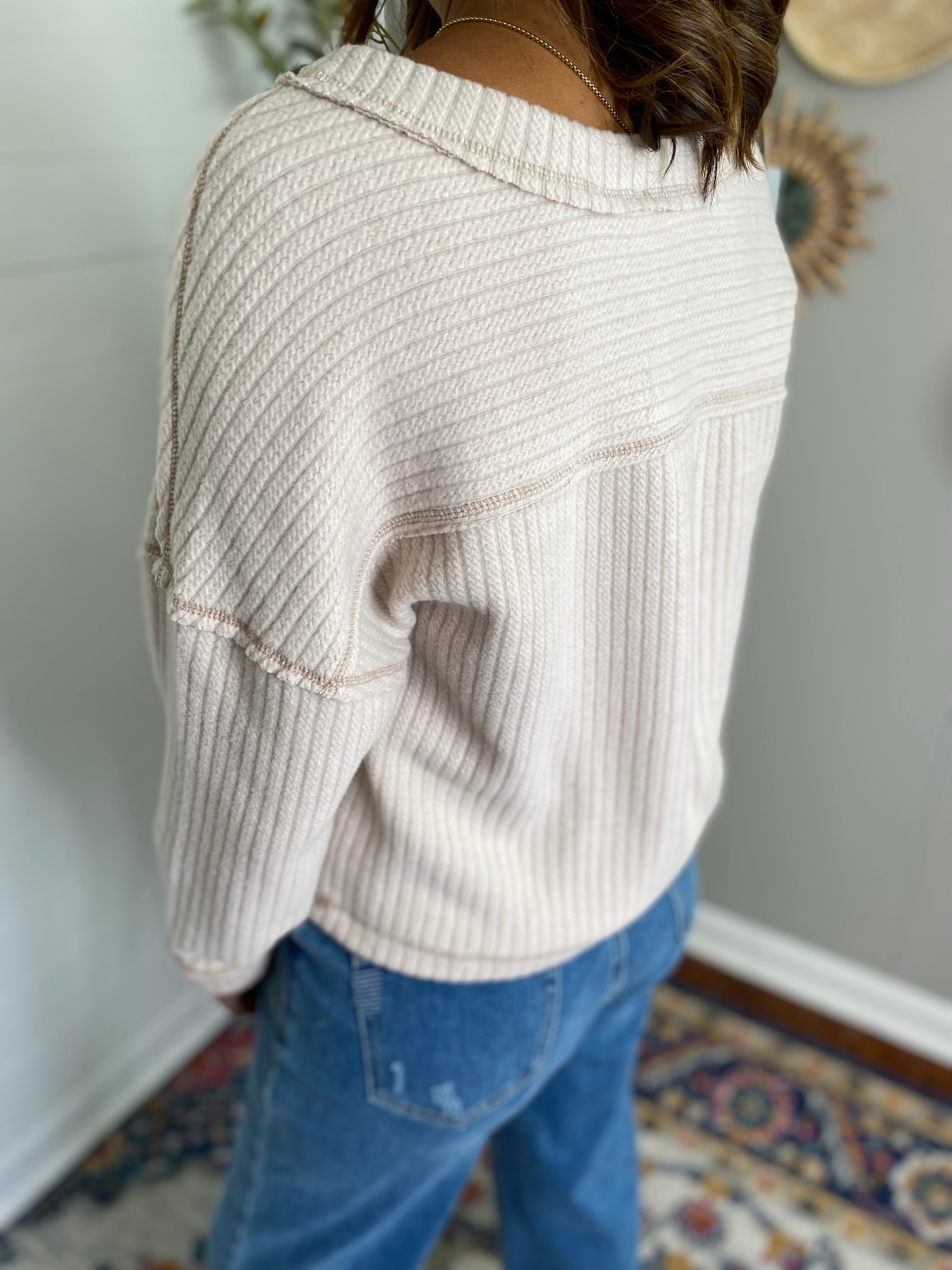 Casual Comfy Soft V-Neck Knit Top