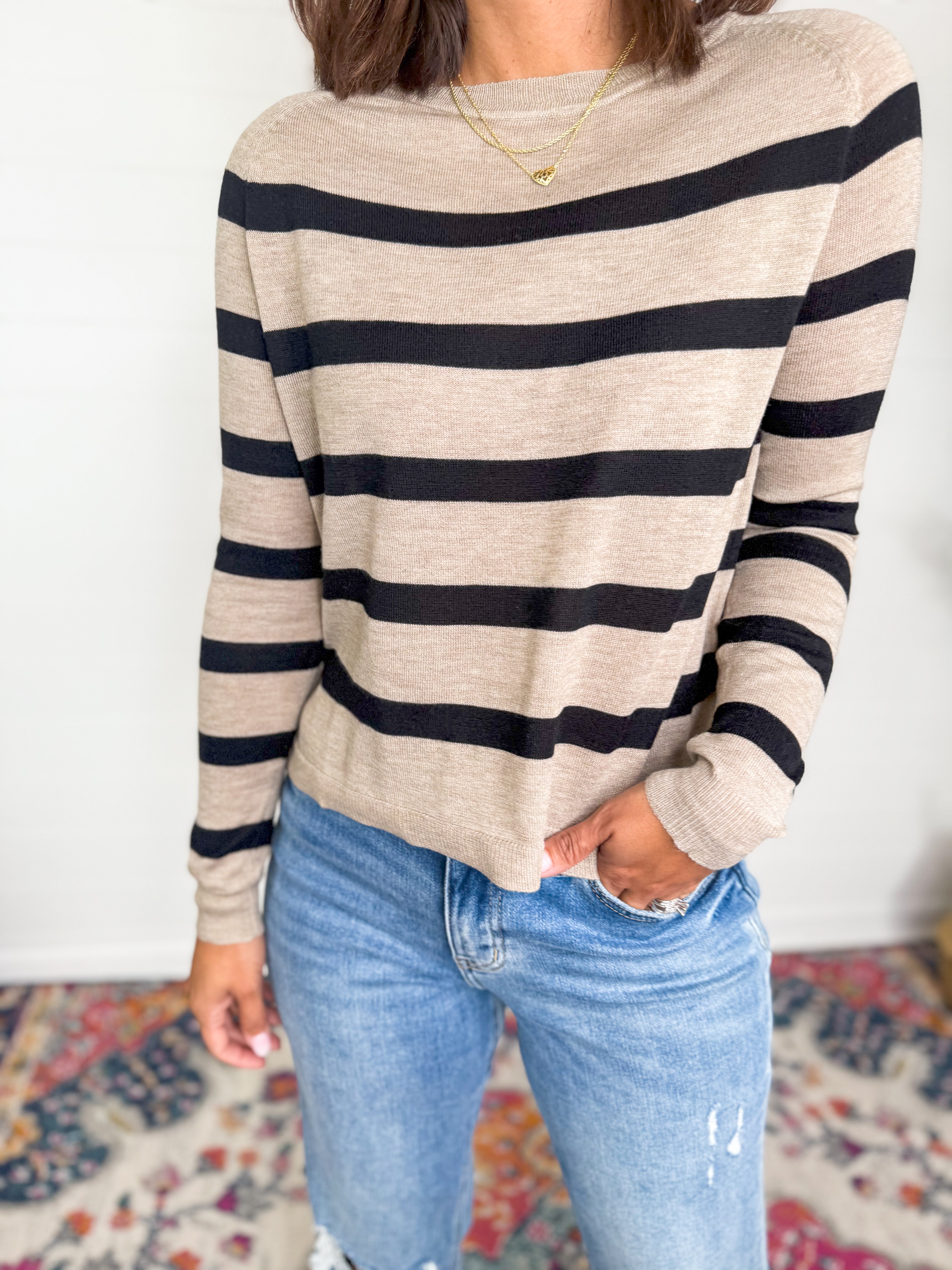 Boatneck Striped Sweater