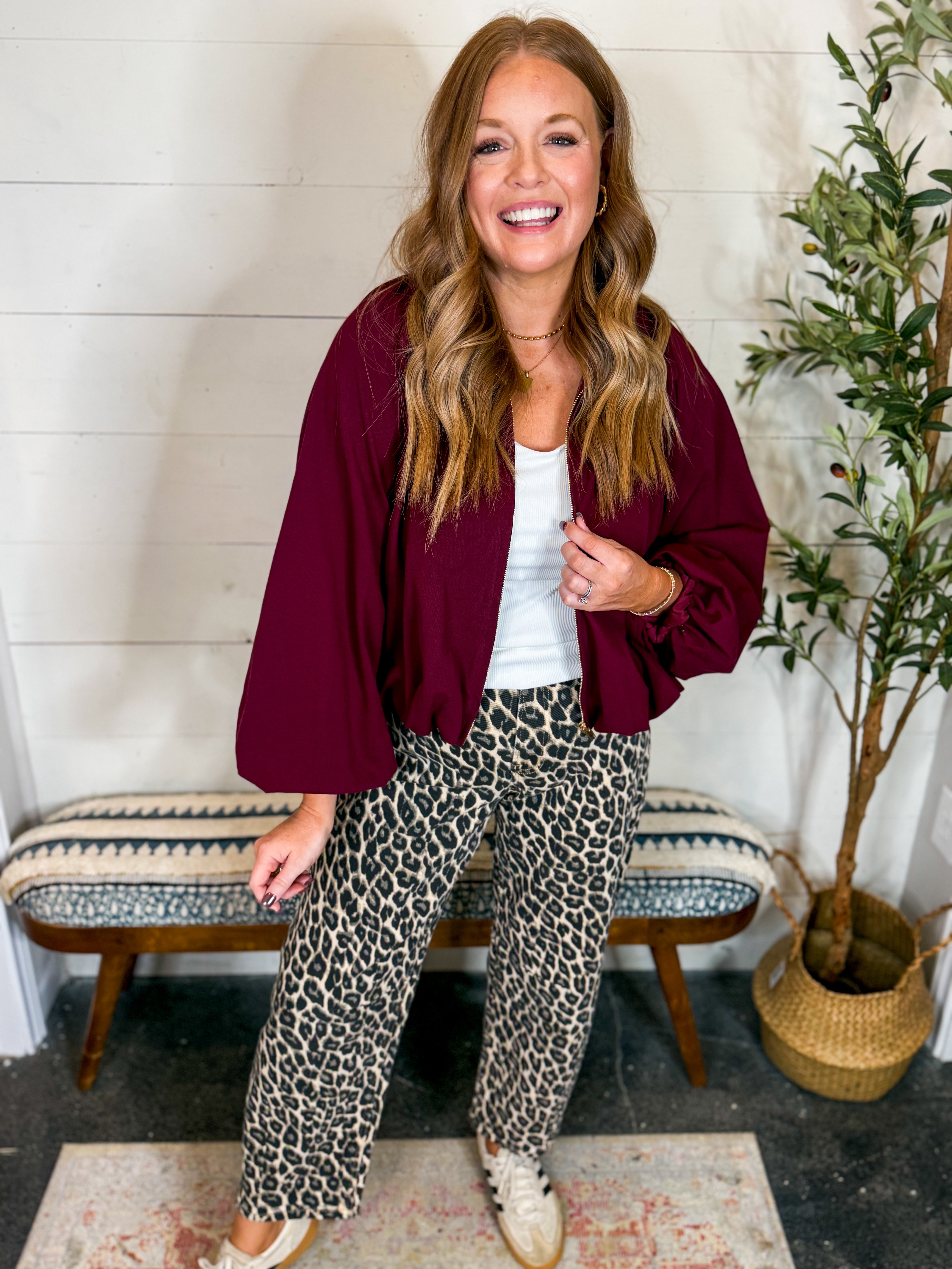 Maroon Zip Up Jacket