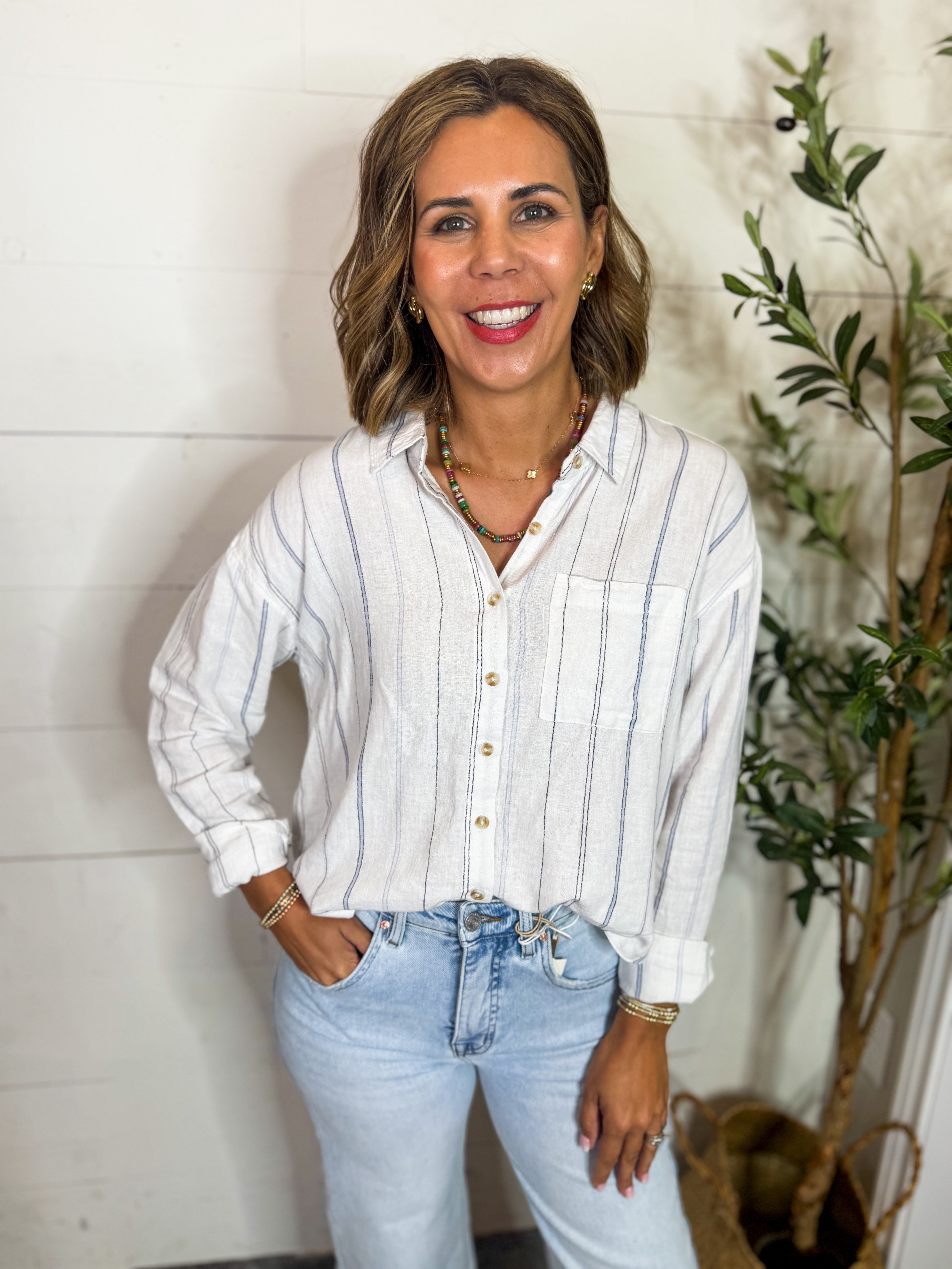 Thread & Supply Madelyn Shirt White/Blue