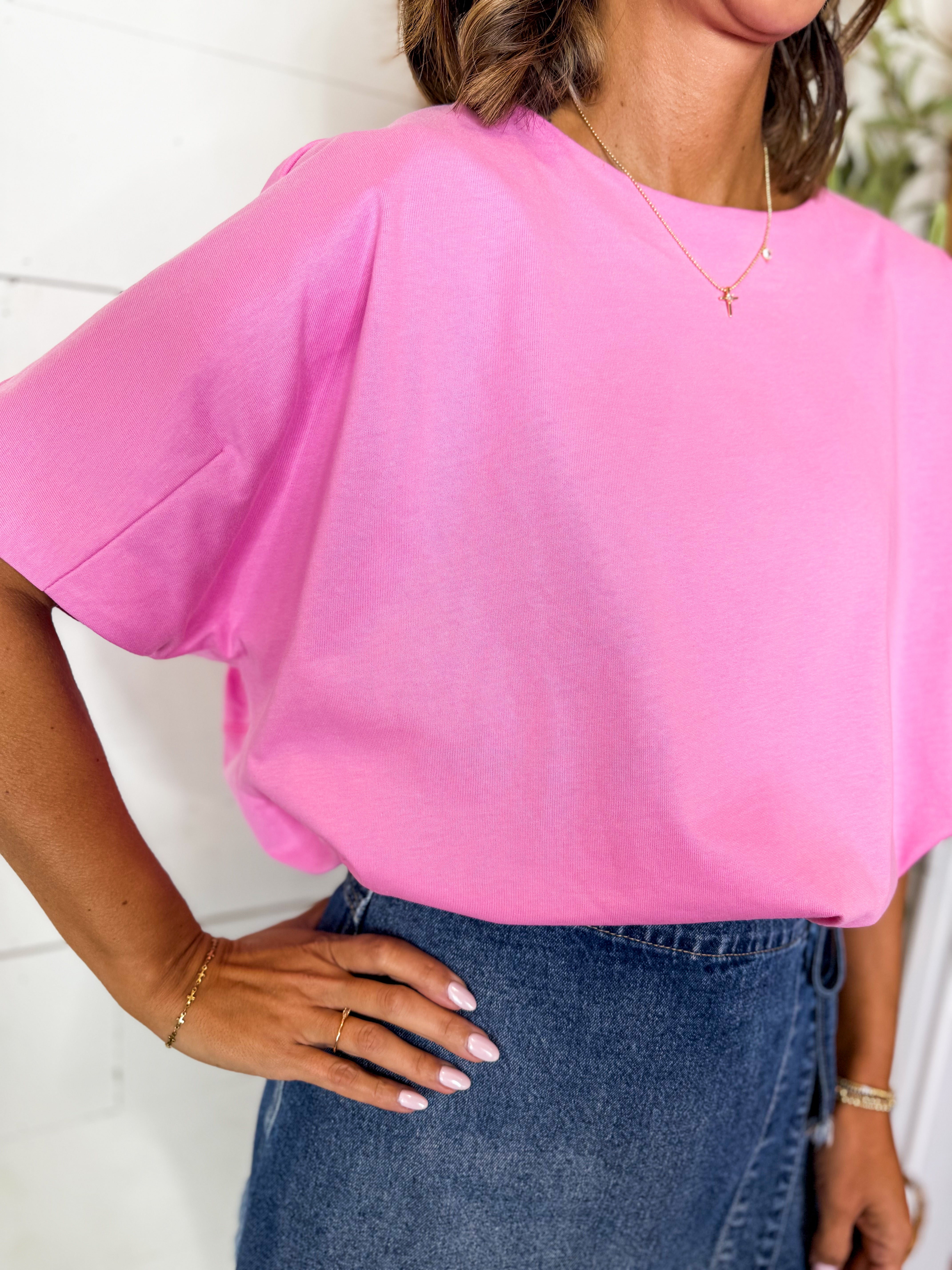 Solid Round Neck Drawstring Waist Knit Top