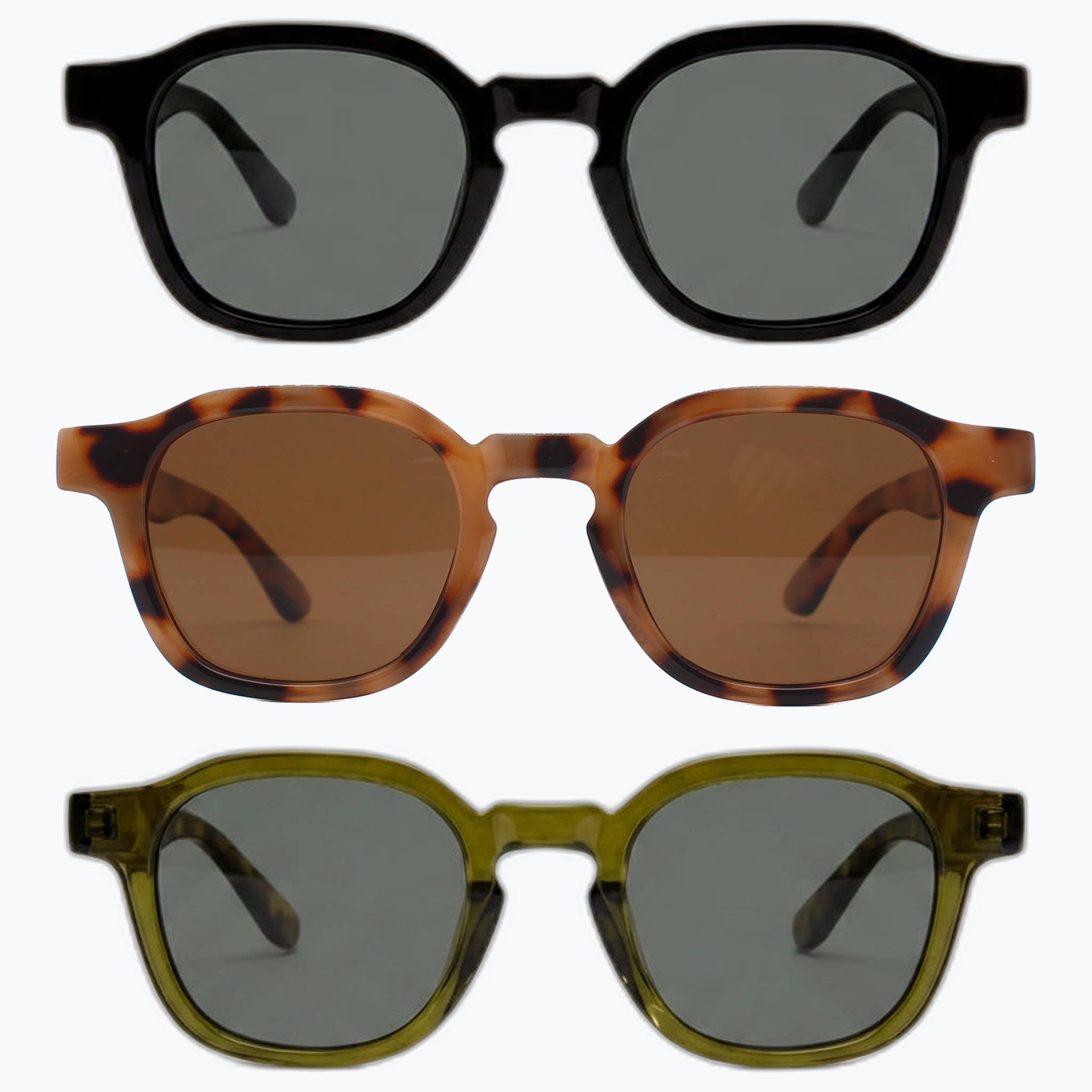 Jaxy Eyewear - Windsor - Retro Polarized Square Sunglasses for Women & Men