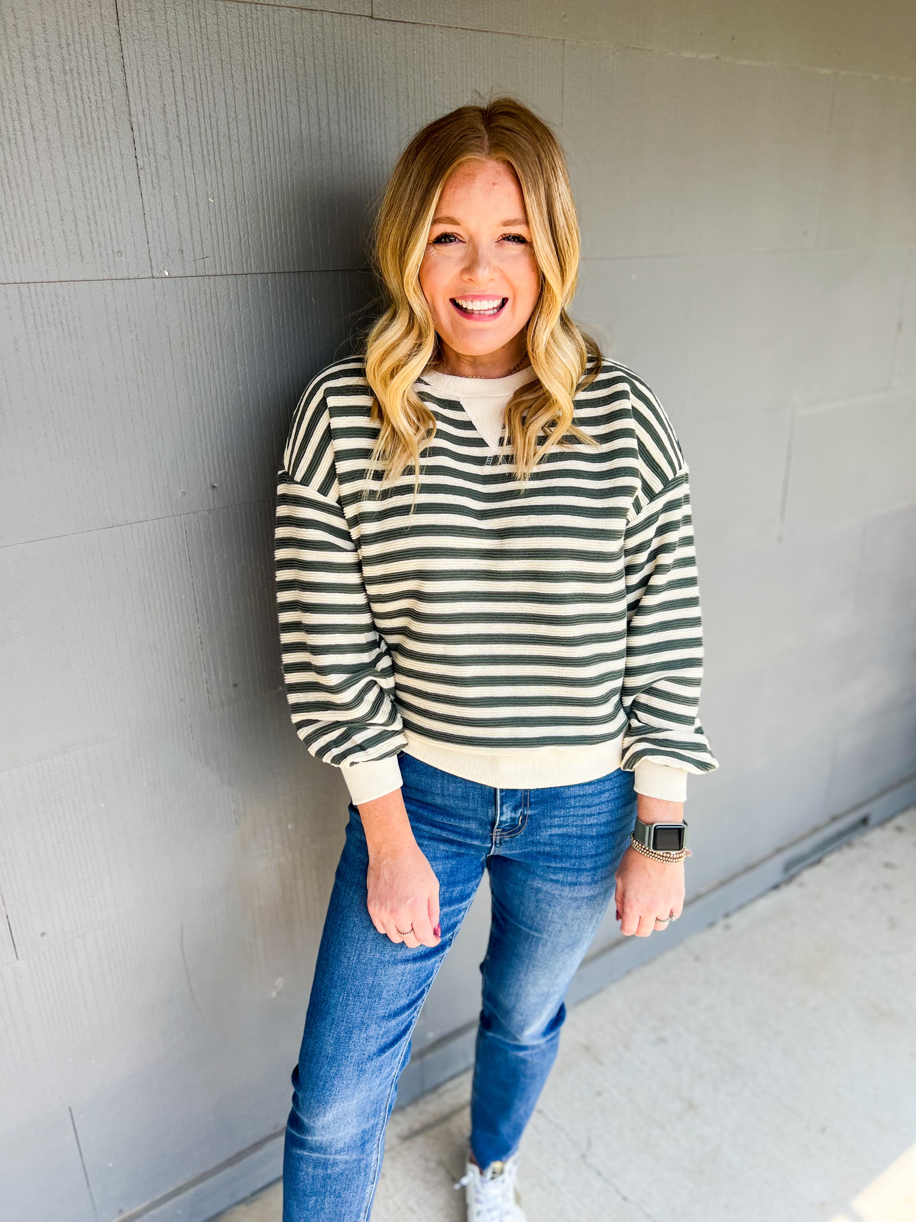 Striped Ribbed Knit Top