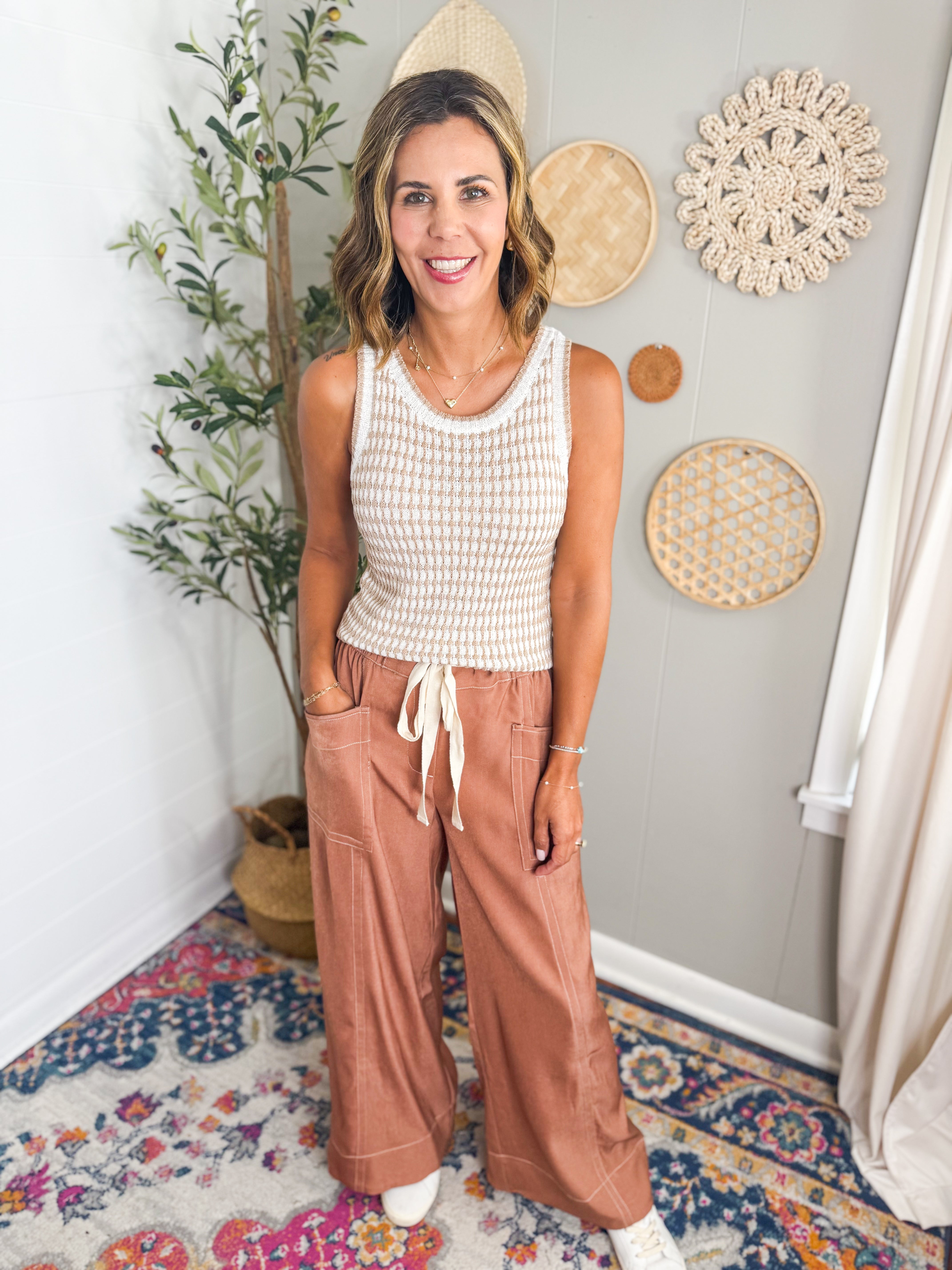 Camel Wide Leg Pants
