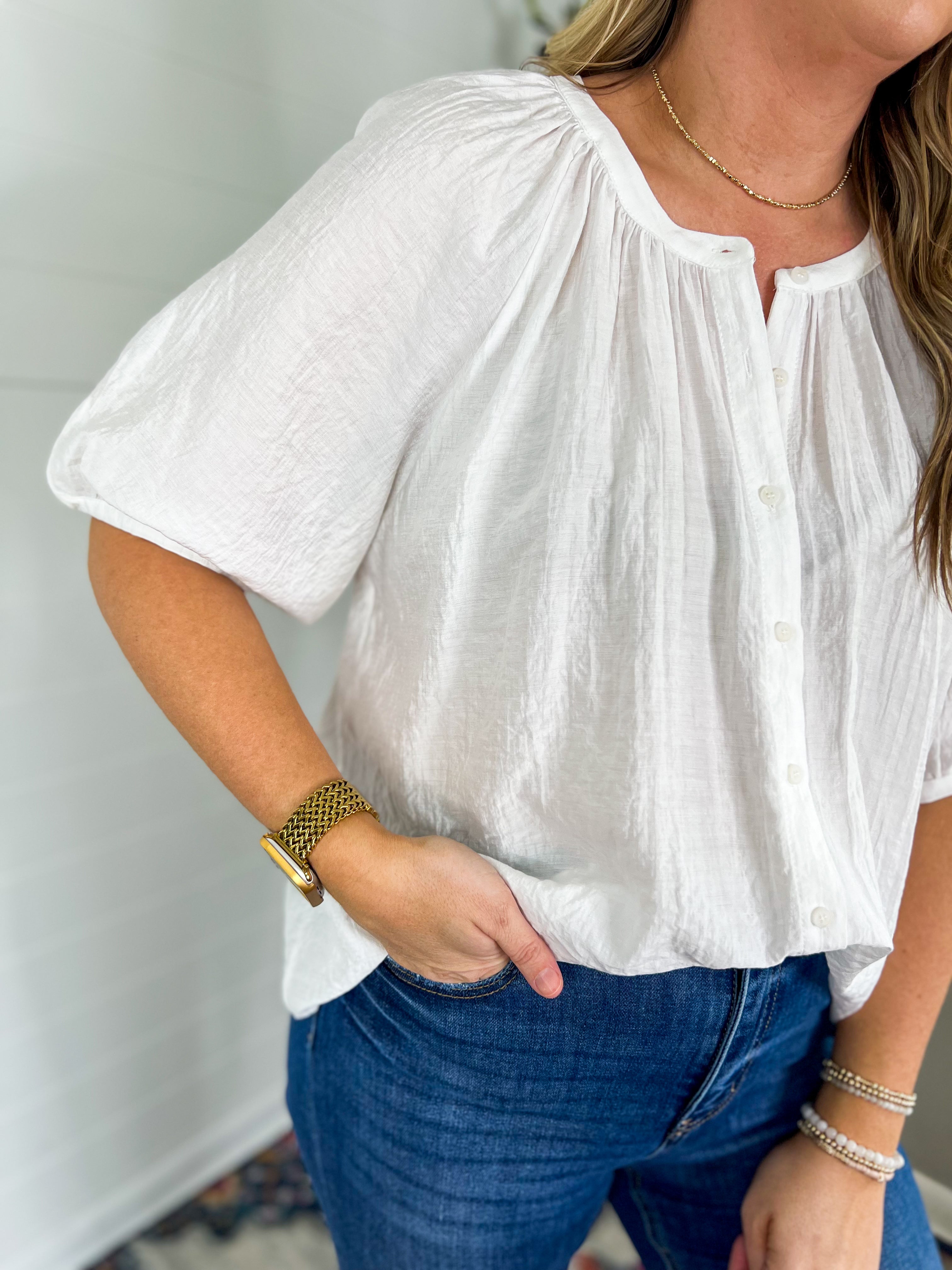 Breezy Button Front Blouse