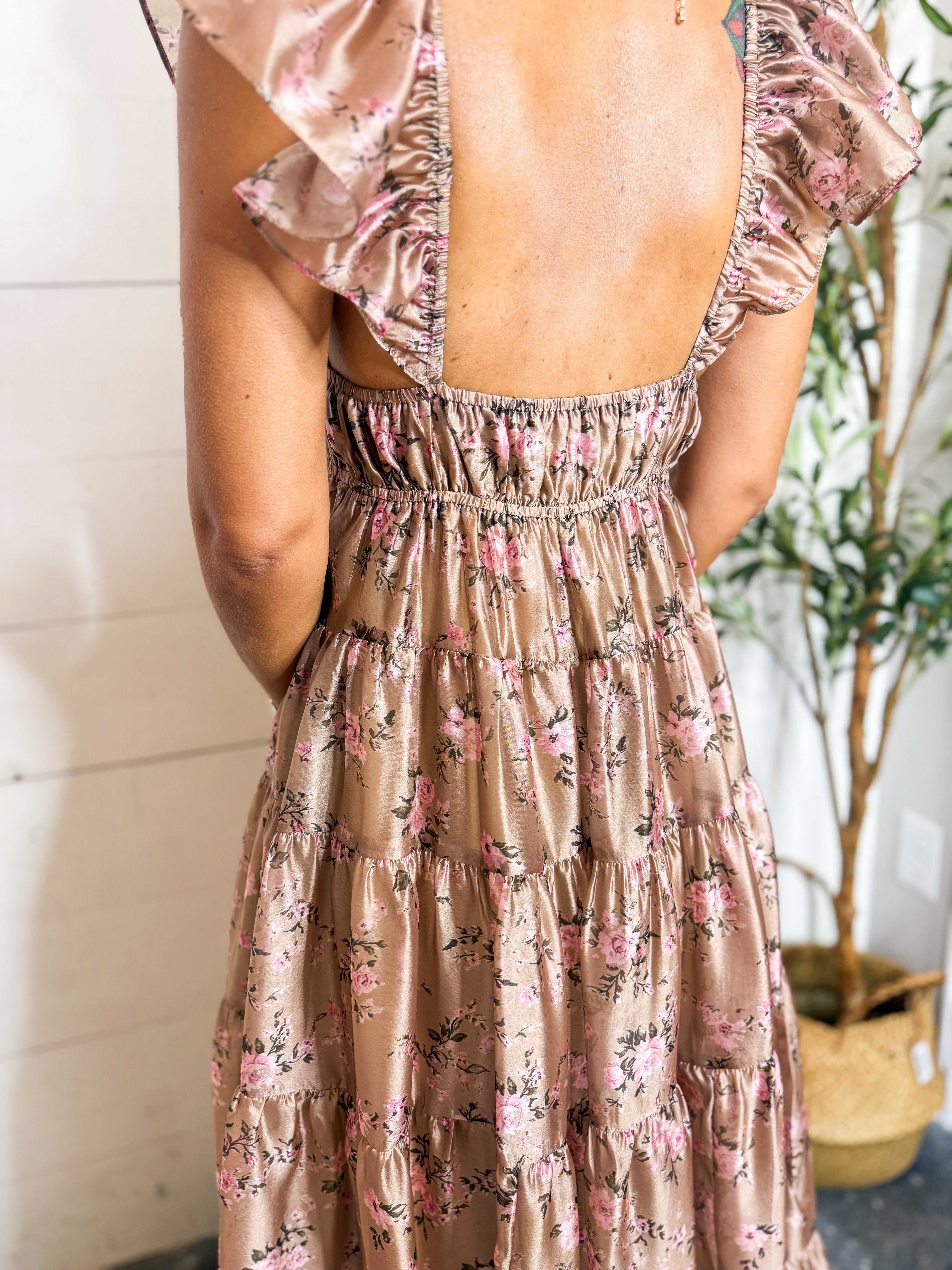 Mauve Floral Maxi Dress
