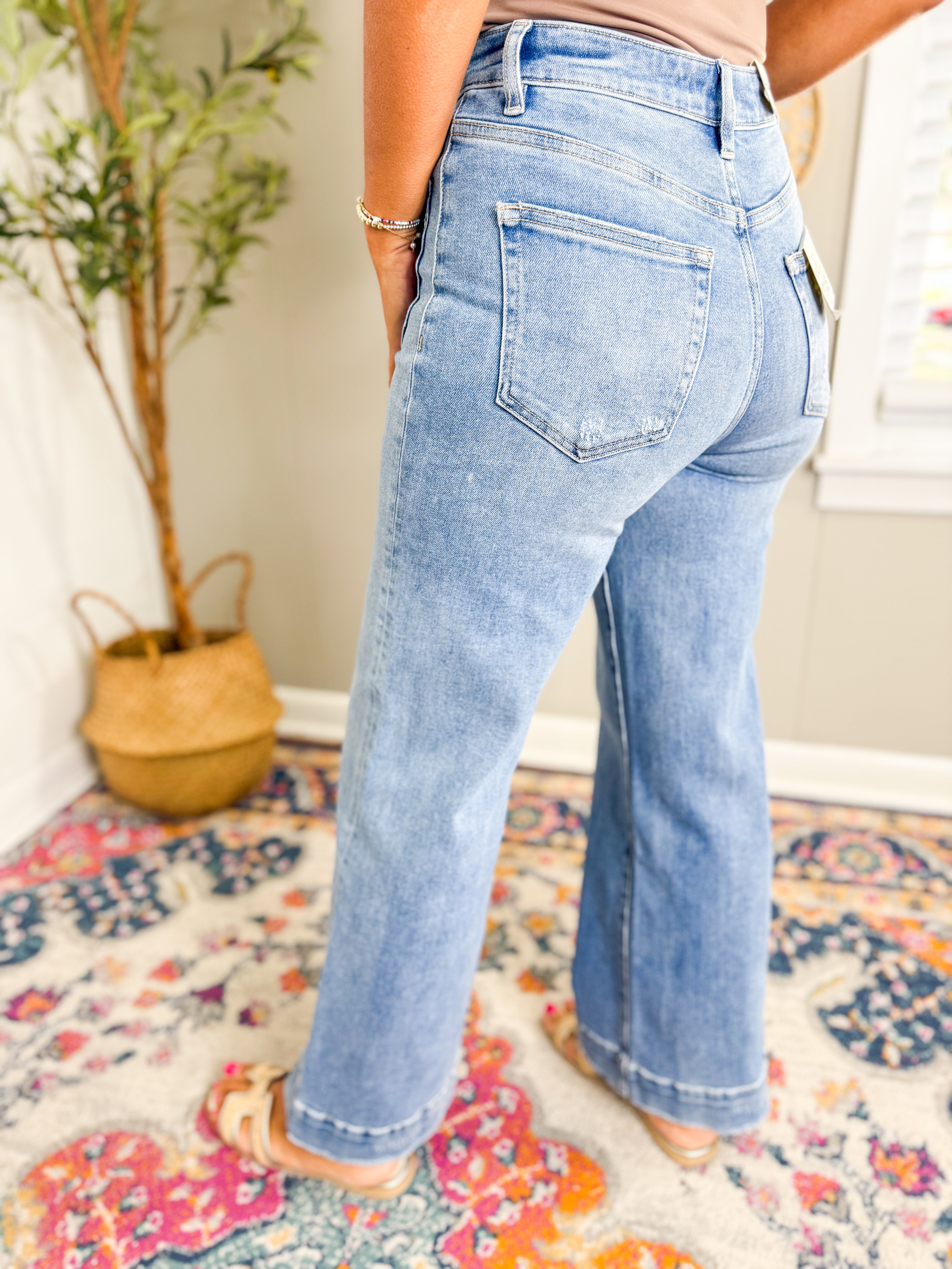 Bayeas High Rise Wide Leg Denim