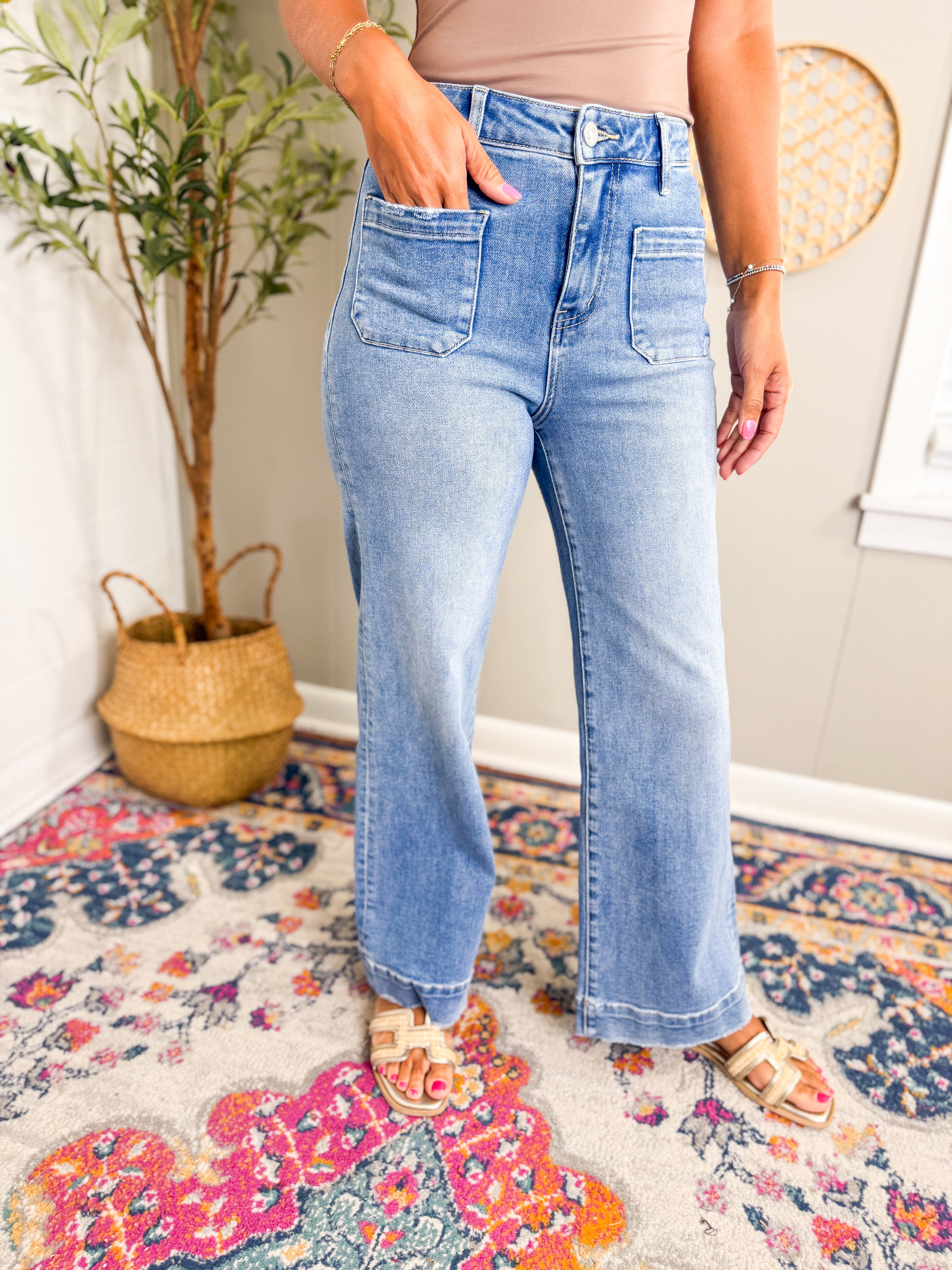 Bayeas High Rise Wide Leg Denim