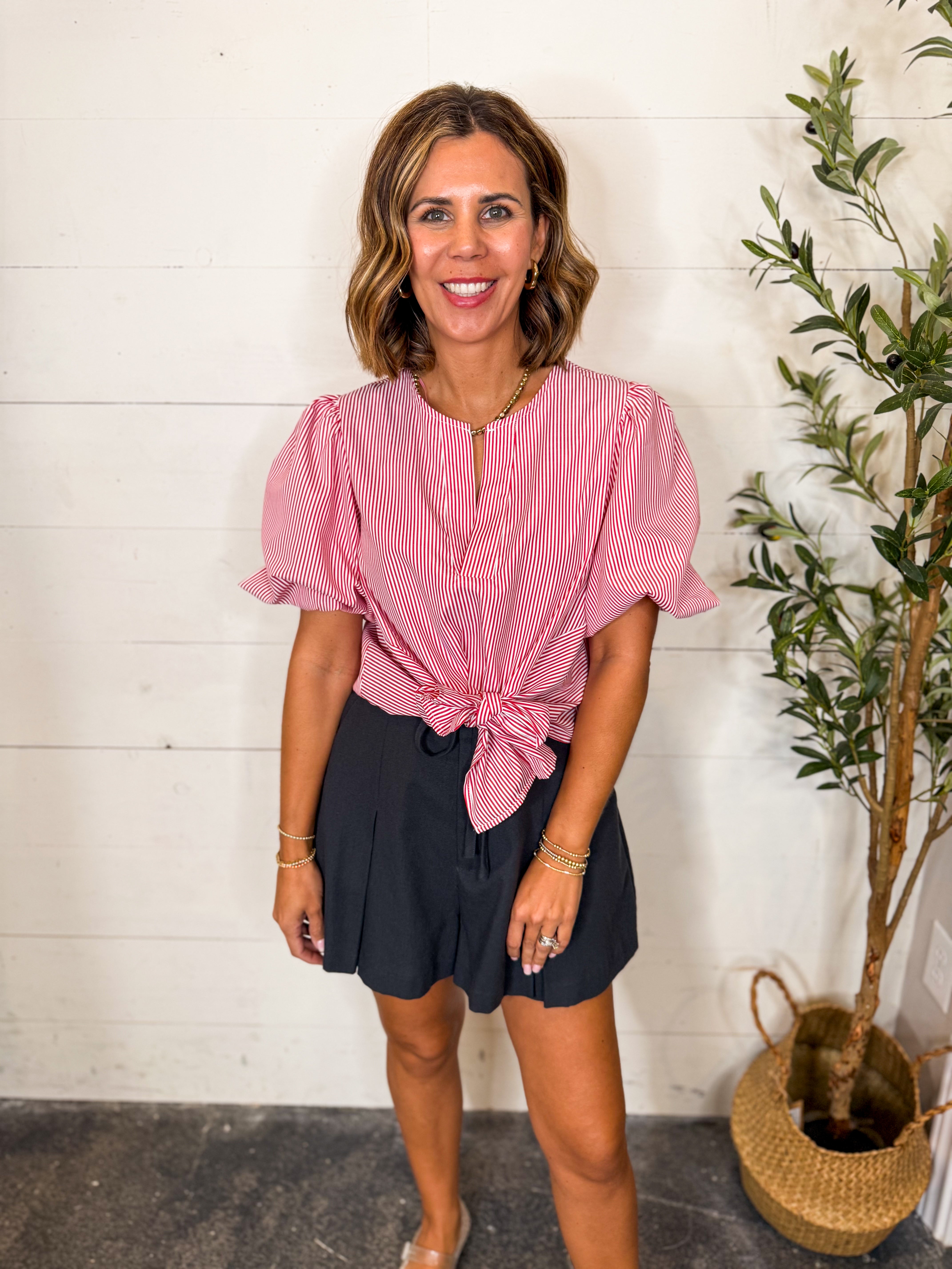 Striped Button Down Blouse