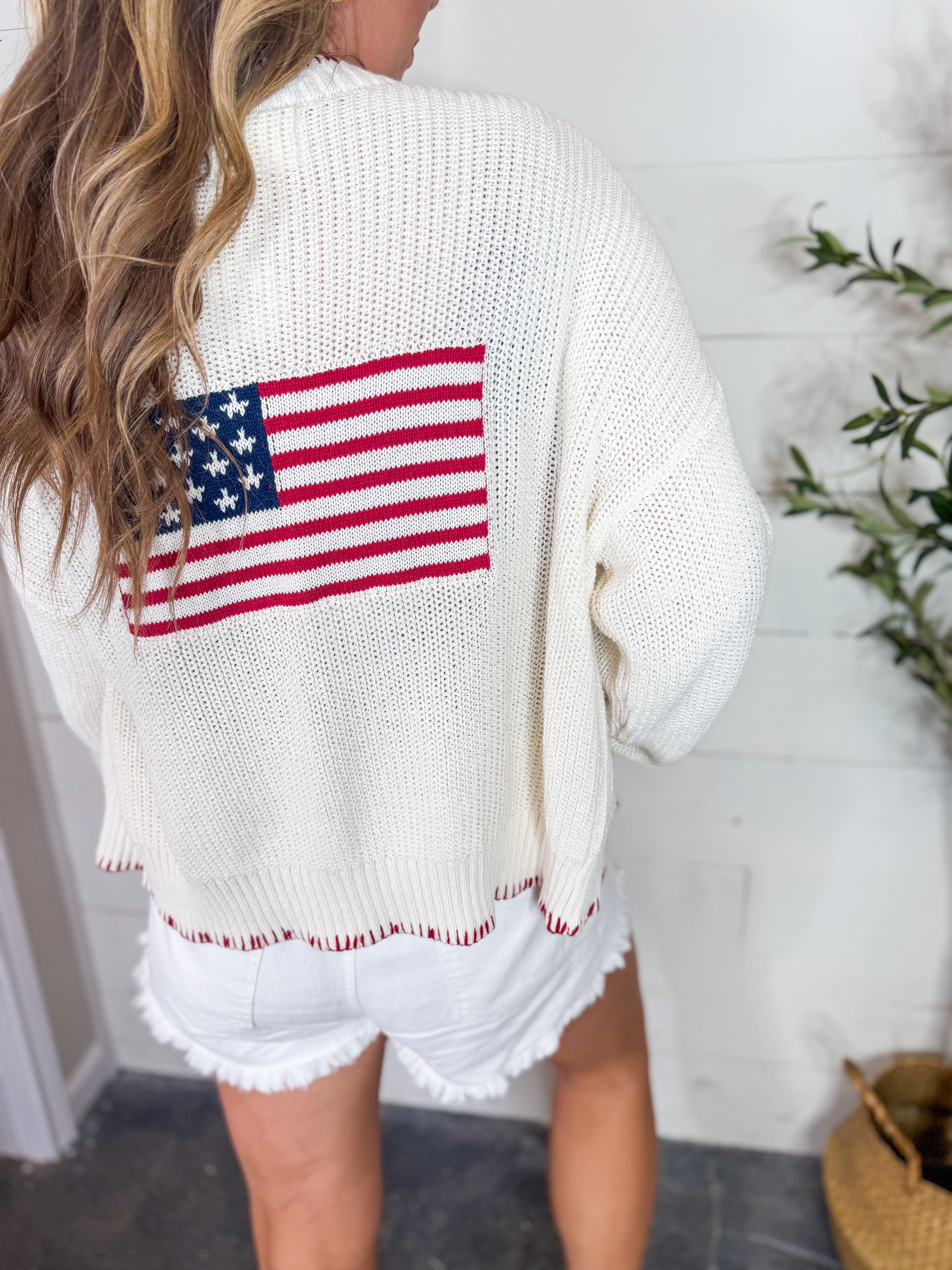 American Flag Knit Cardigan