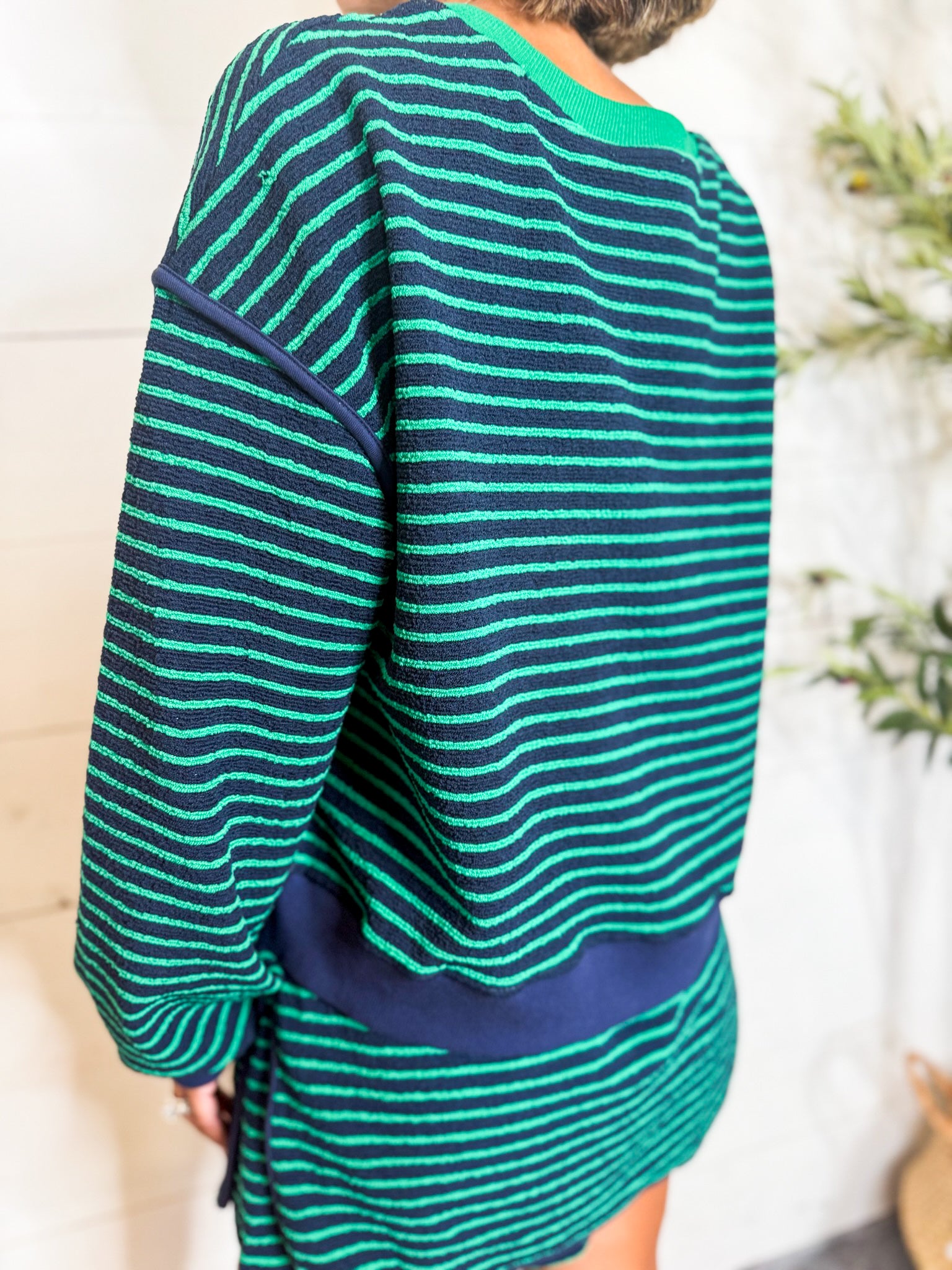 Striped Long Sleeve Knit Top