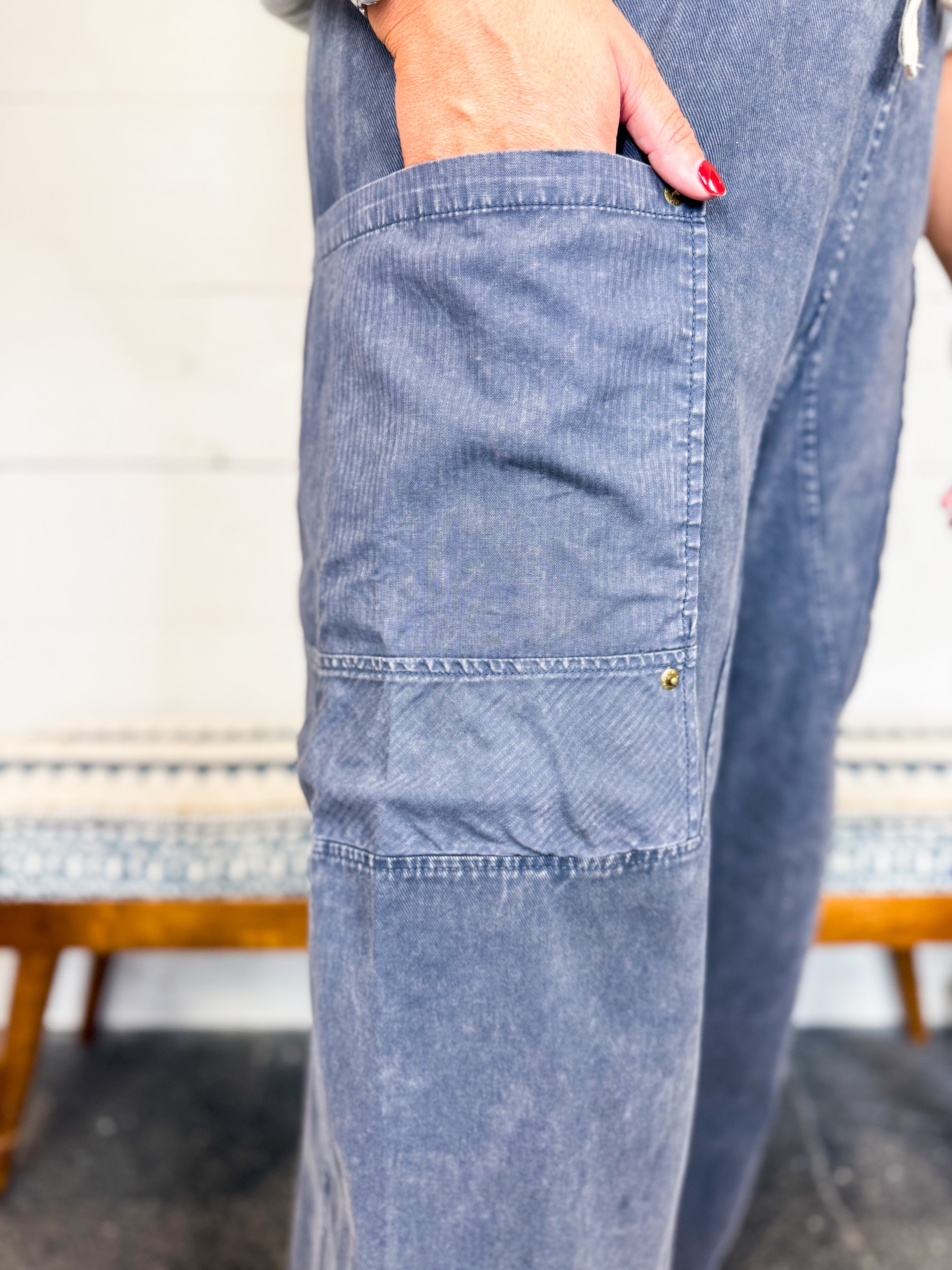 Midnight Wideleg Utility Trouser