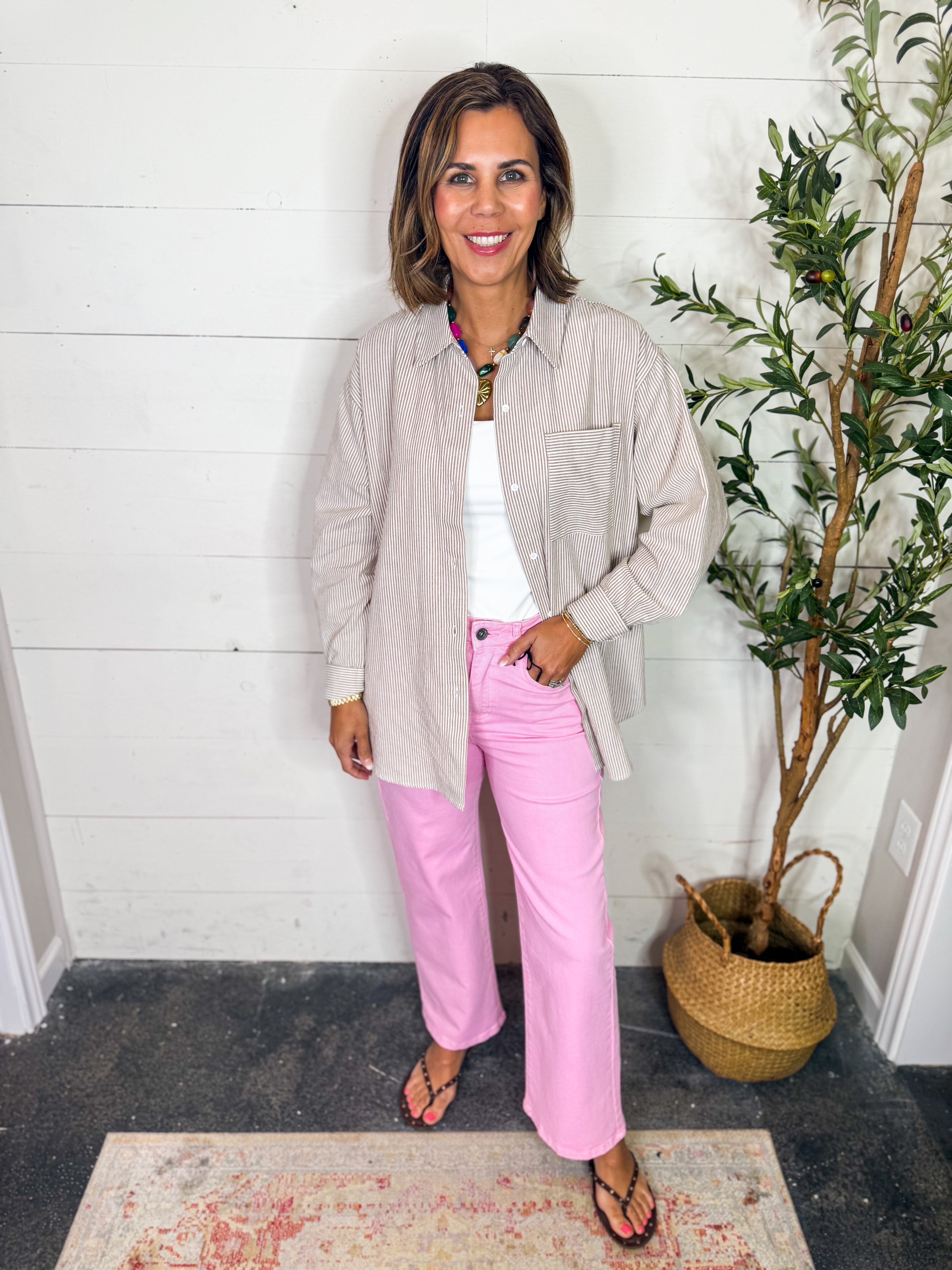 American Lobster Pinstriped Button Down