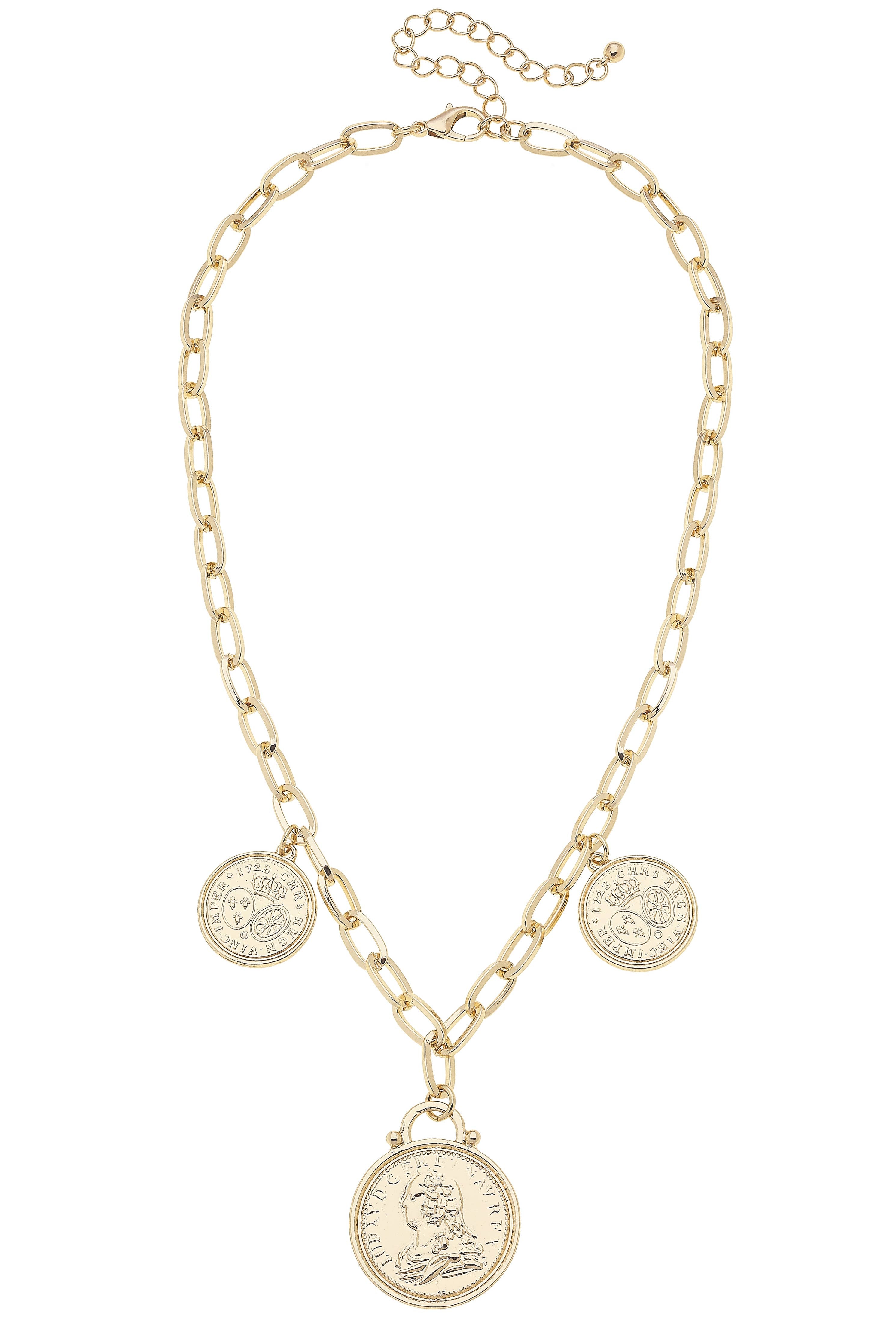 Canvas Style - Alessi 3-Coin Necklace in Shiny Gold