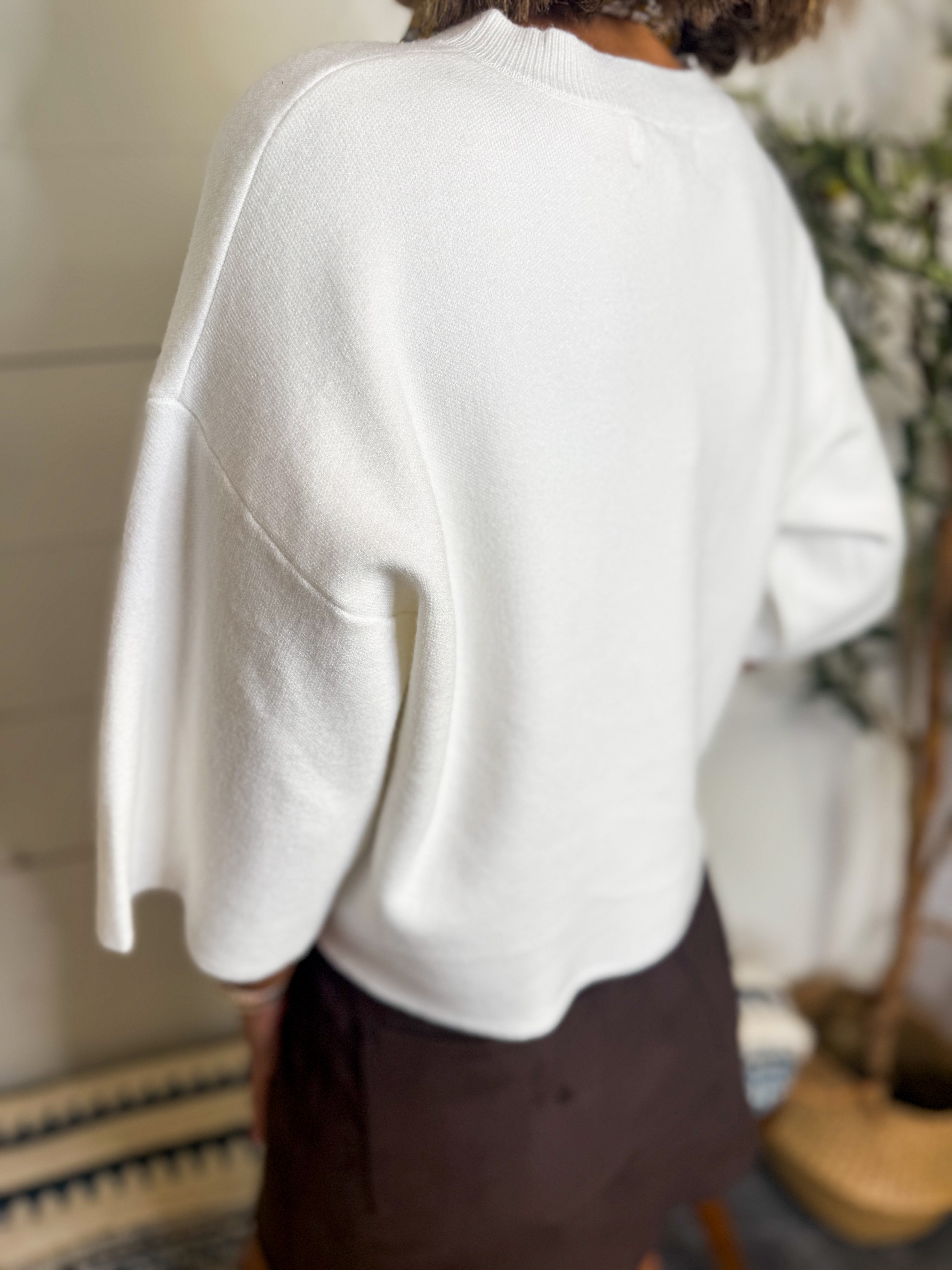 Button Down Crop Knit Sweater