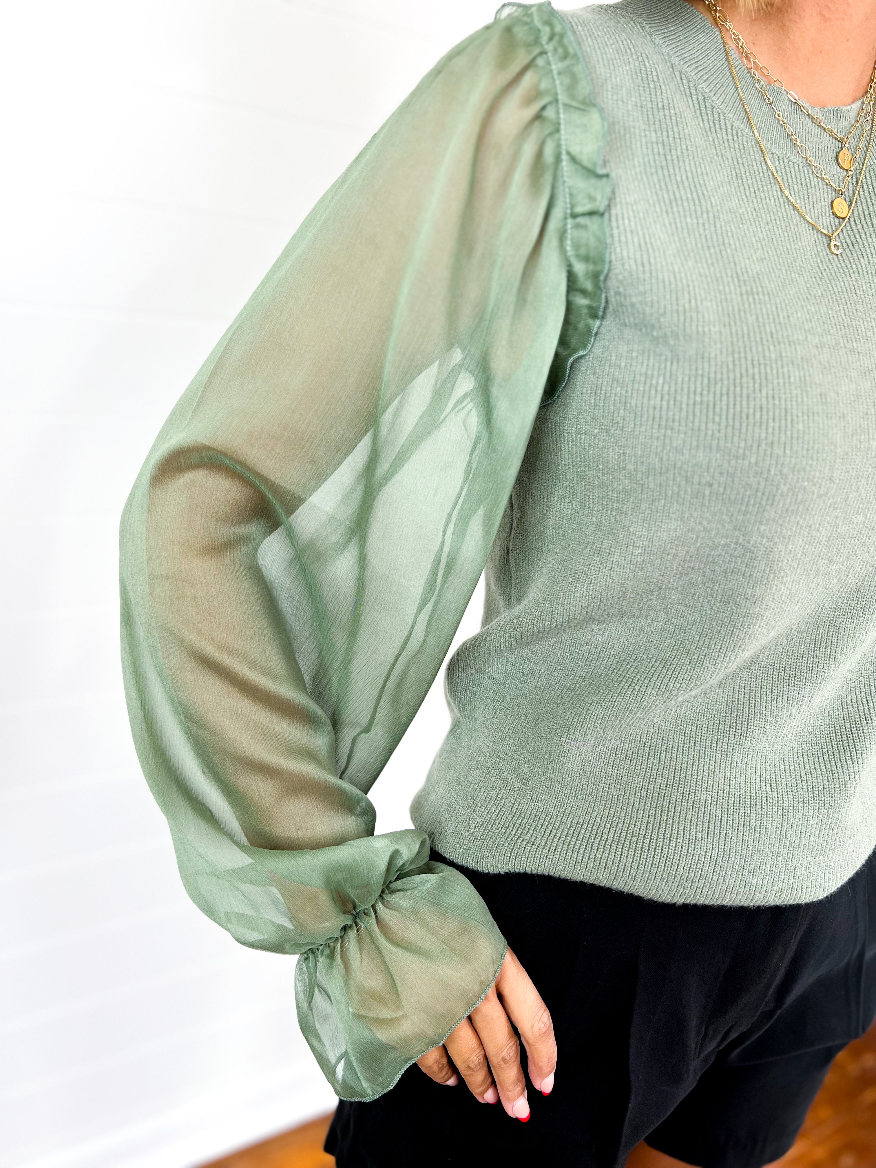 Ciffon Sleeve Sweater Top