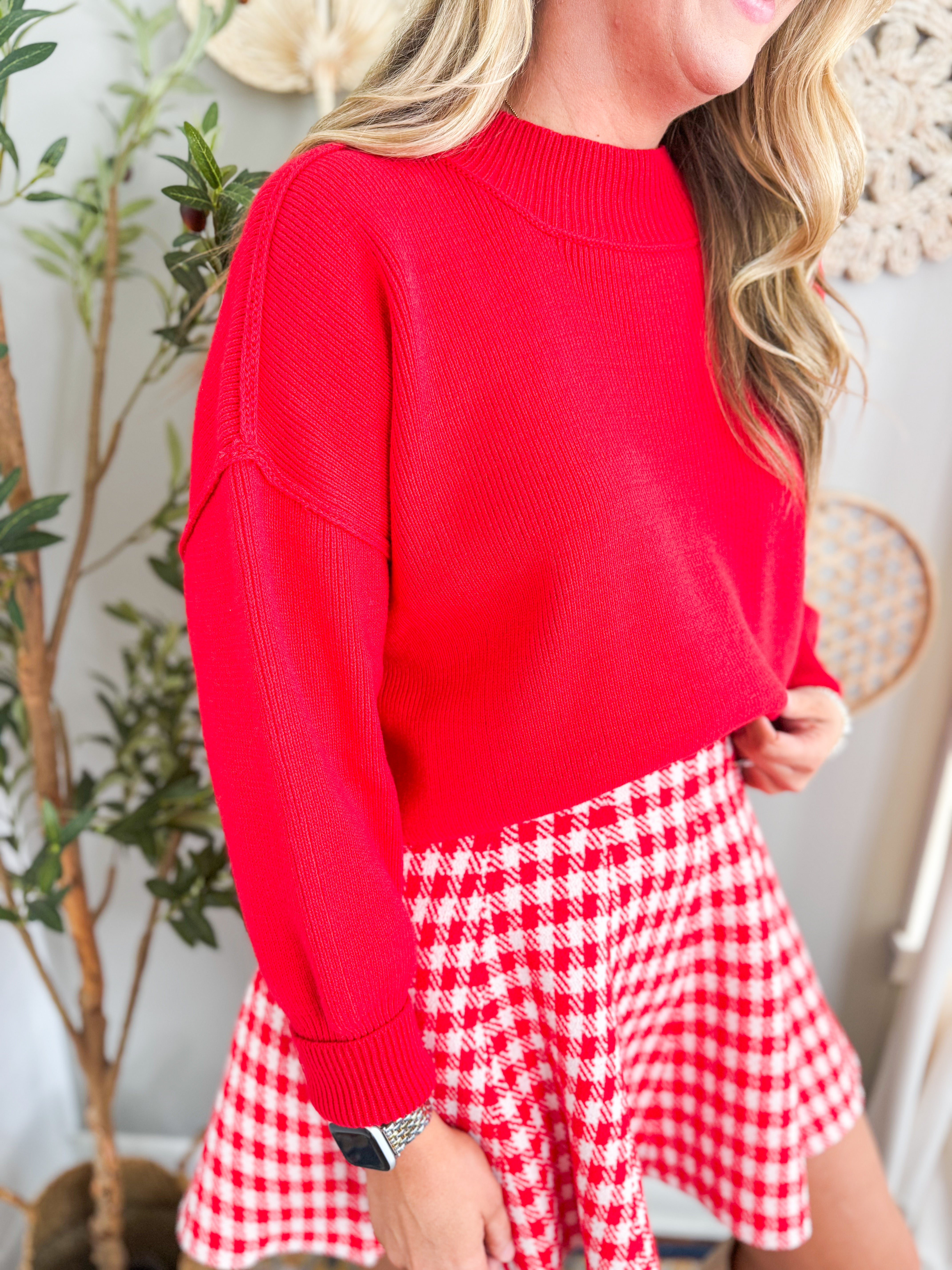 Wide Neck Band Drop Shoulder Sweater