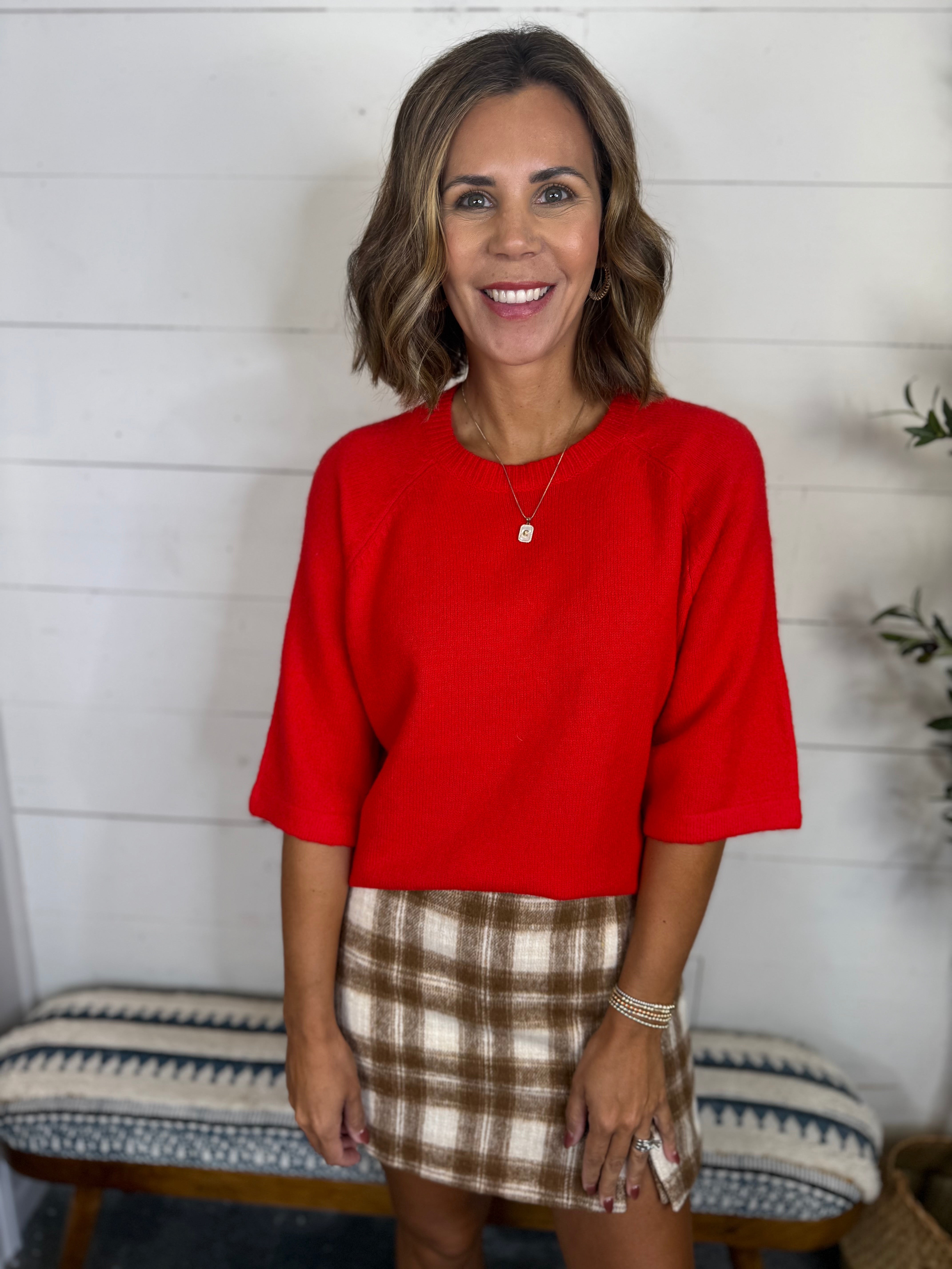 RD Ulla Raglan Sleeve Crew Neck Pullover
