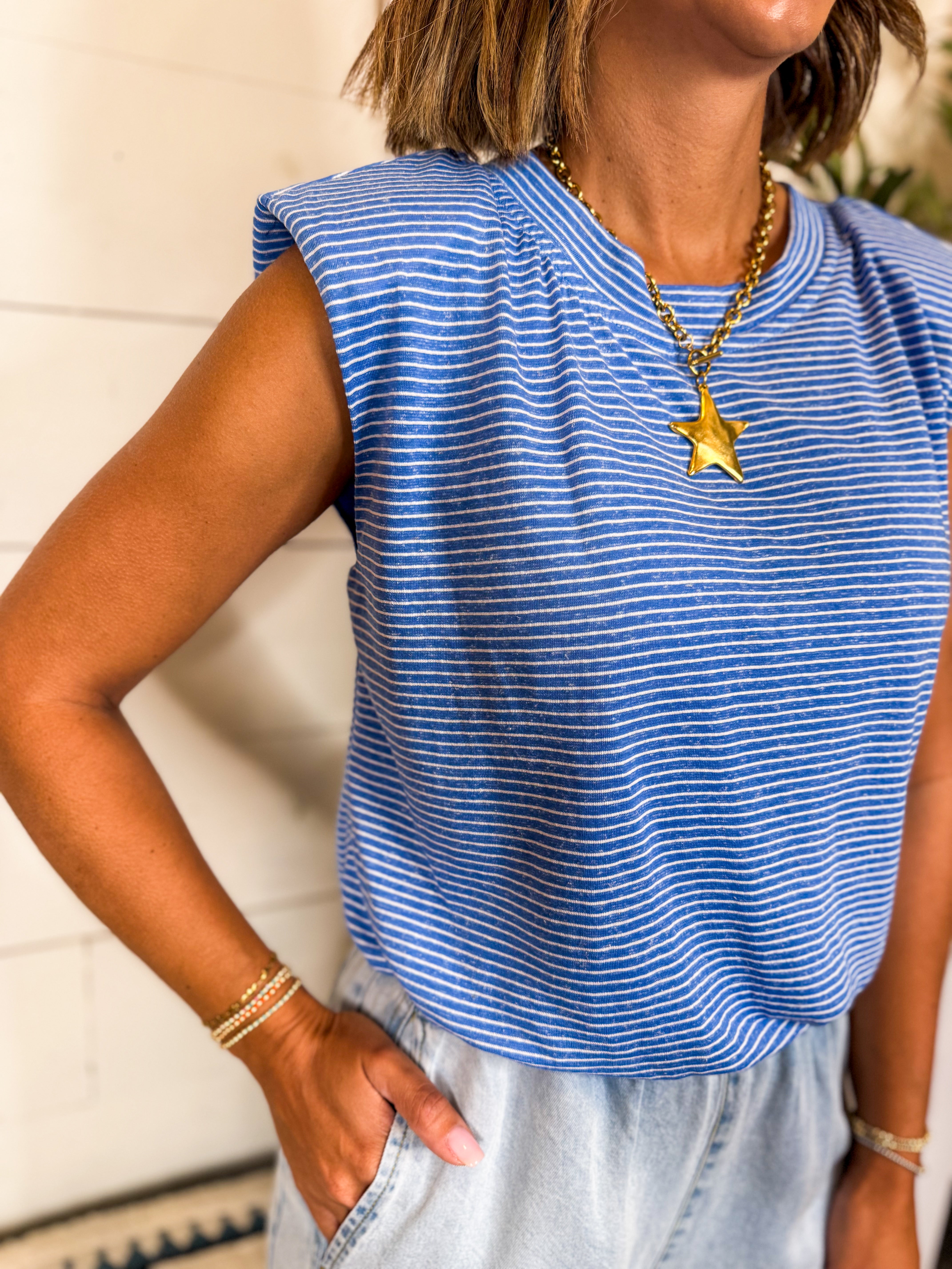 Striped Knit Bubble Hem Top